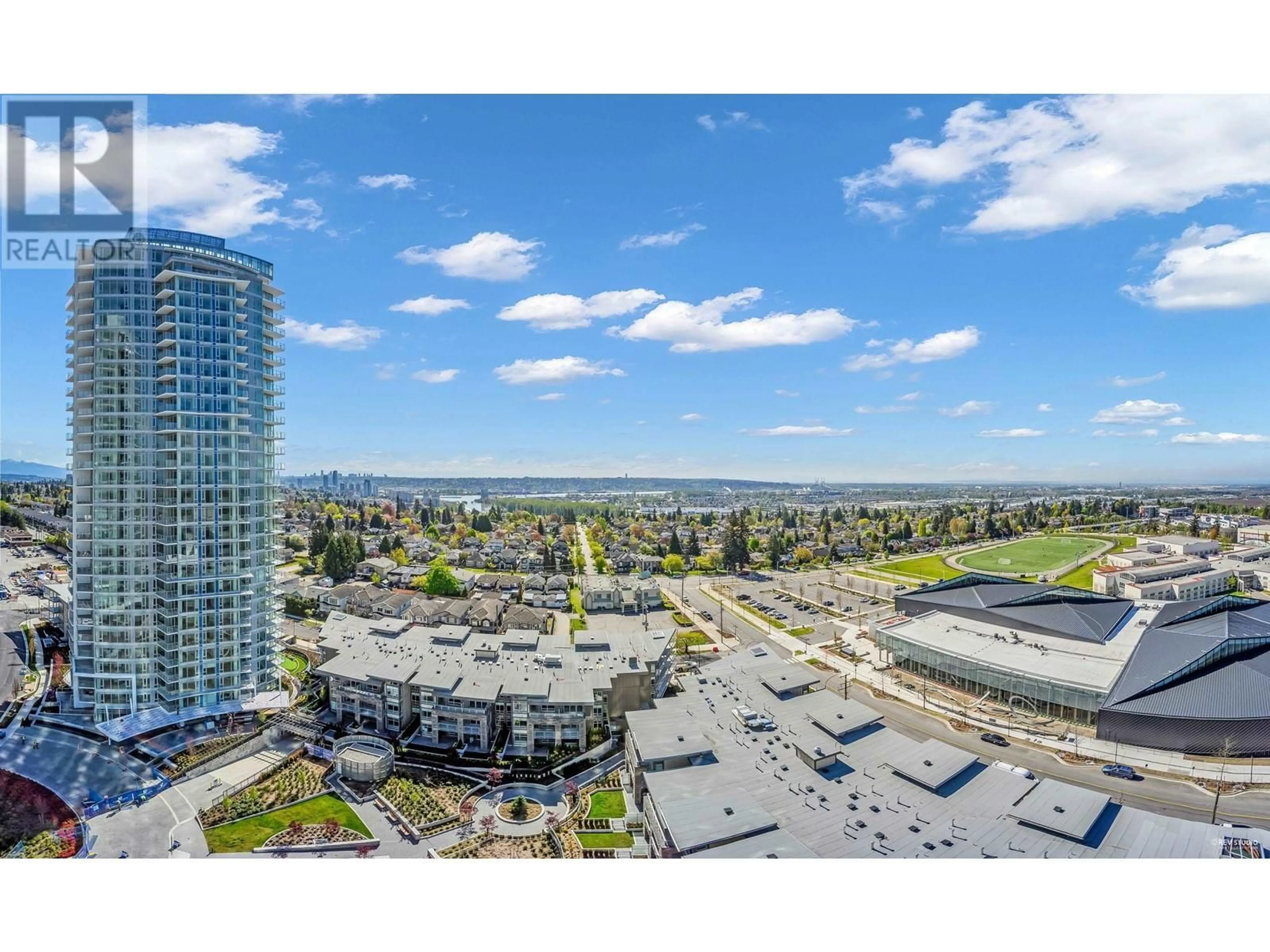 A pic from outside/outdoor area/front of a property/back of a property/a pic from drone, city buildings view from balcony for 1506 7683 PARK CRESCENT, Burnaby British Columbia V3N0J4