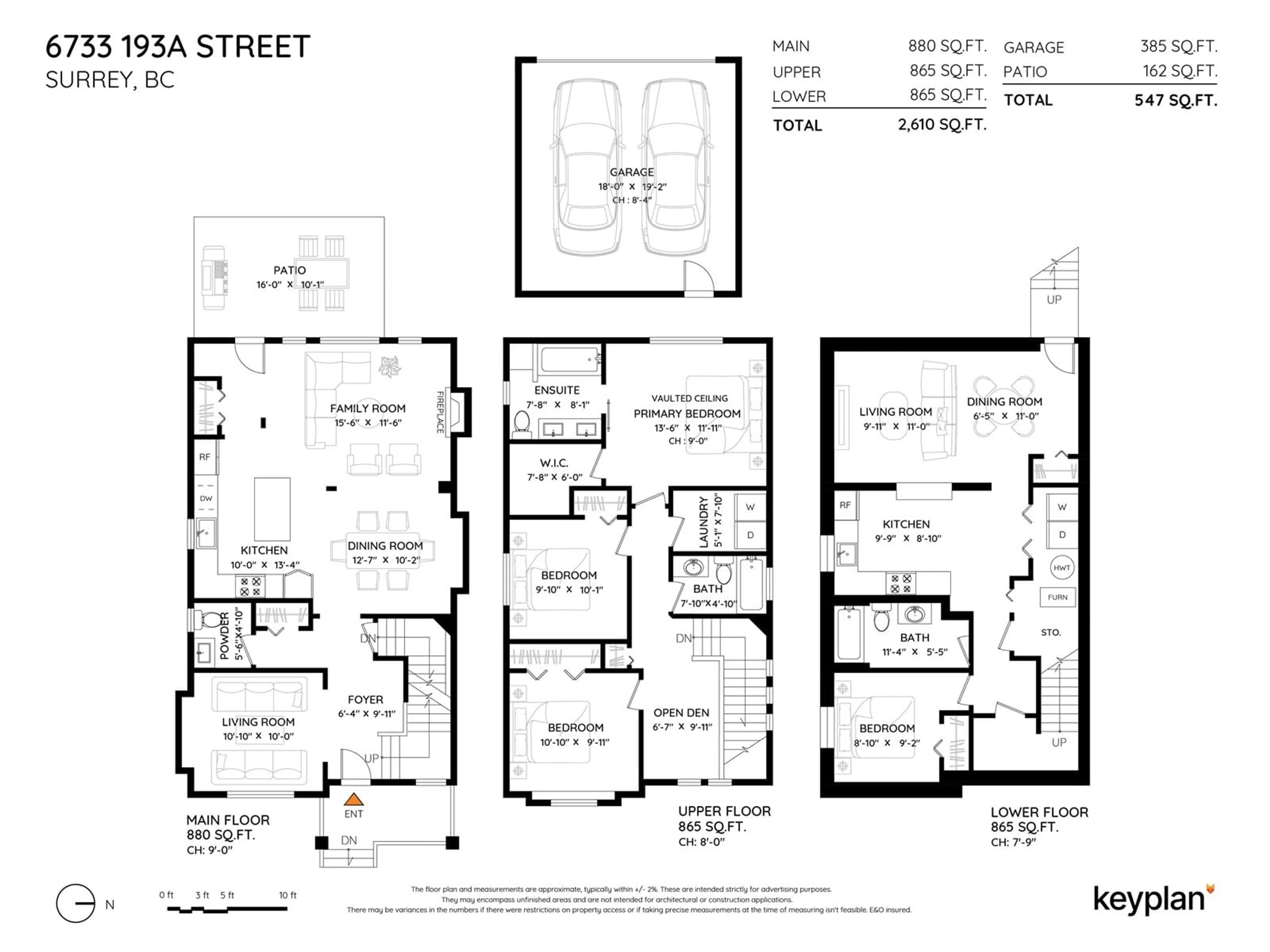 Floor plan for 6733 193A, Surrey British Columbia V4N0B8