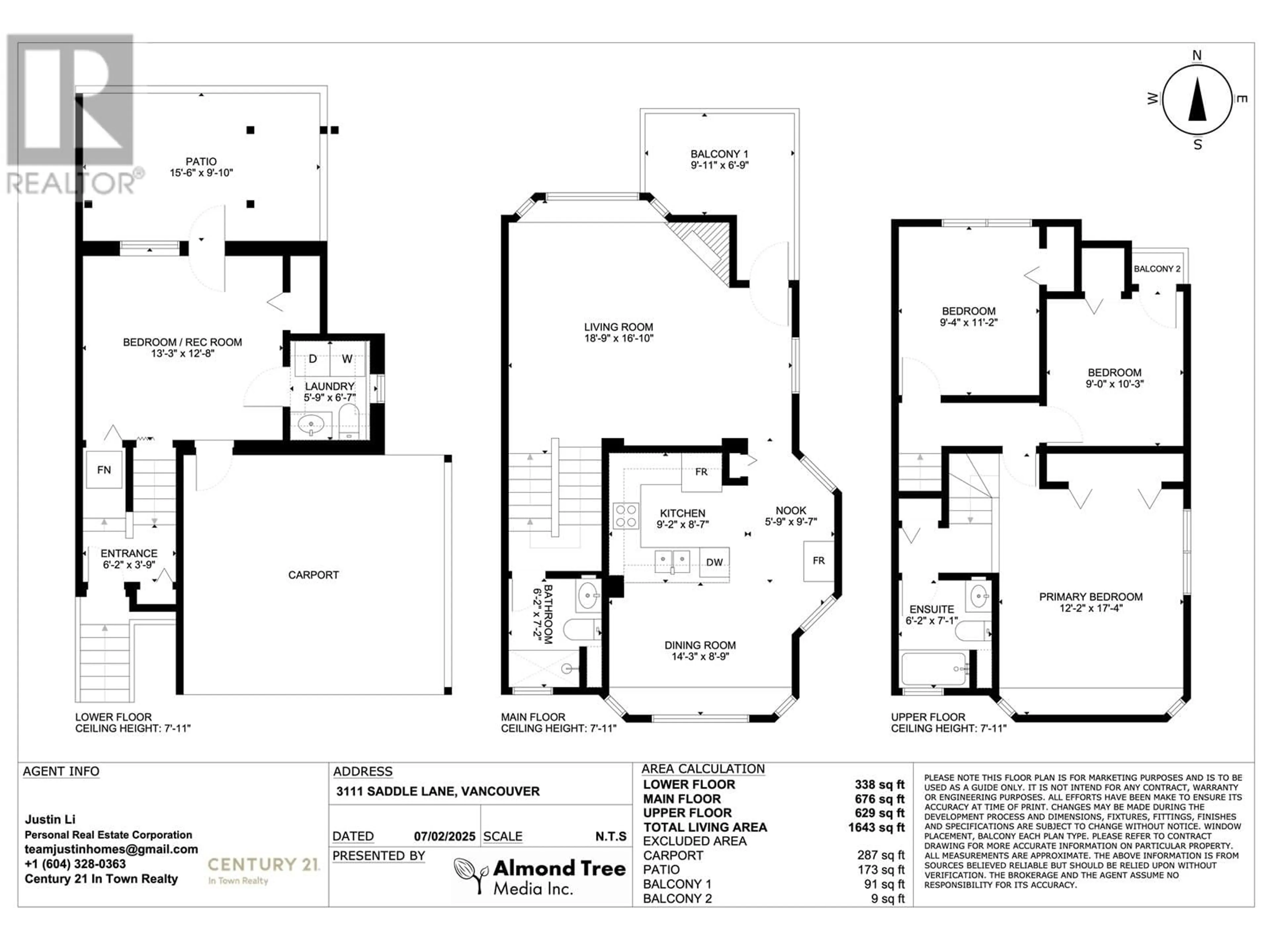 Floor plan for 3111 SADDLE LANE, Vancouver British Columbia V5S4L4