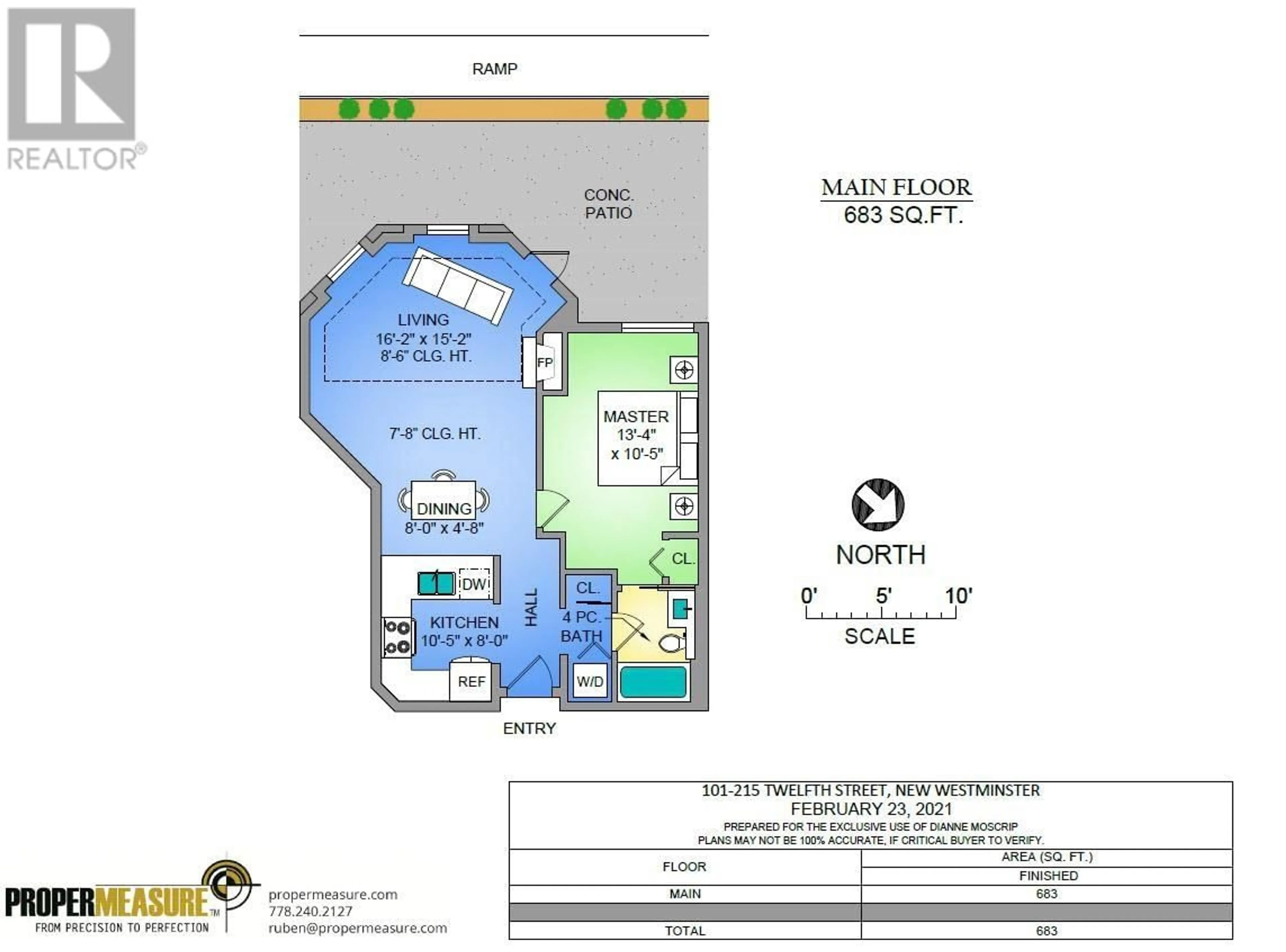 Floor plan for 101 215 TWELFTH STREET, New Westminster British Columbia V3M4H4