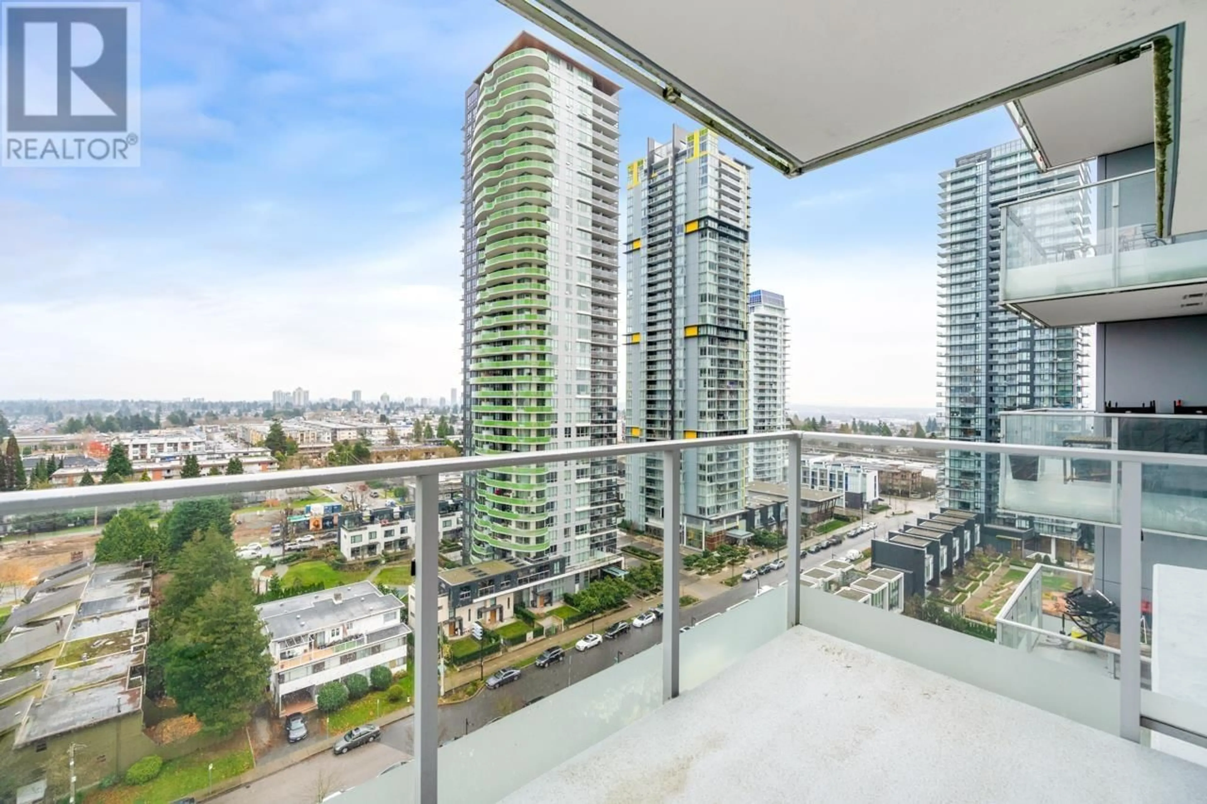 Balcony in the apartment, city buildings view from balcony for 1810 6588 NELSON AVENUE, Burnaby British Columbia V5H0E8