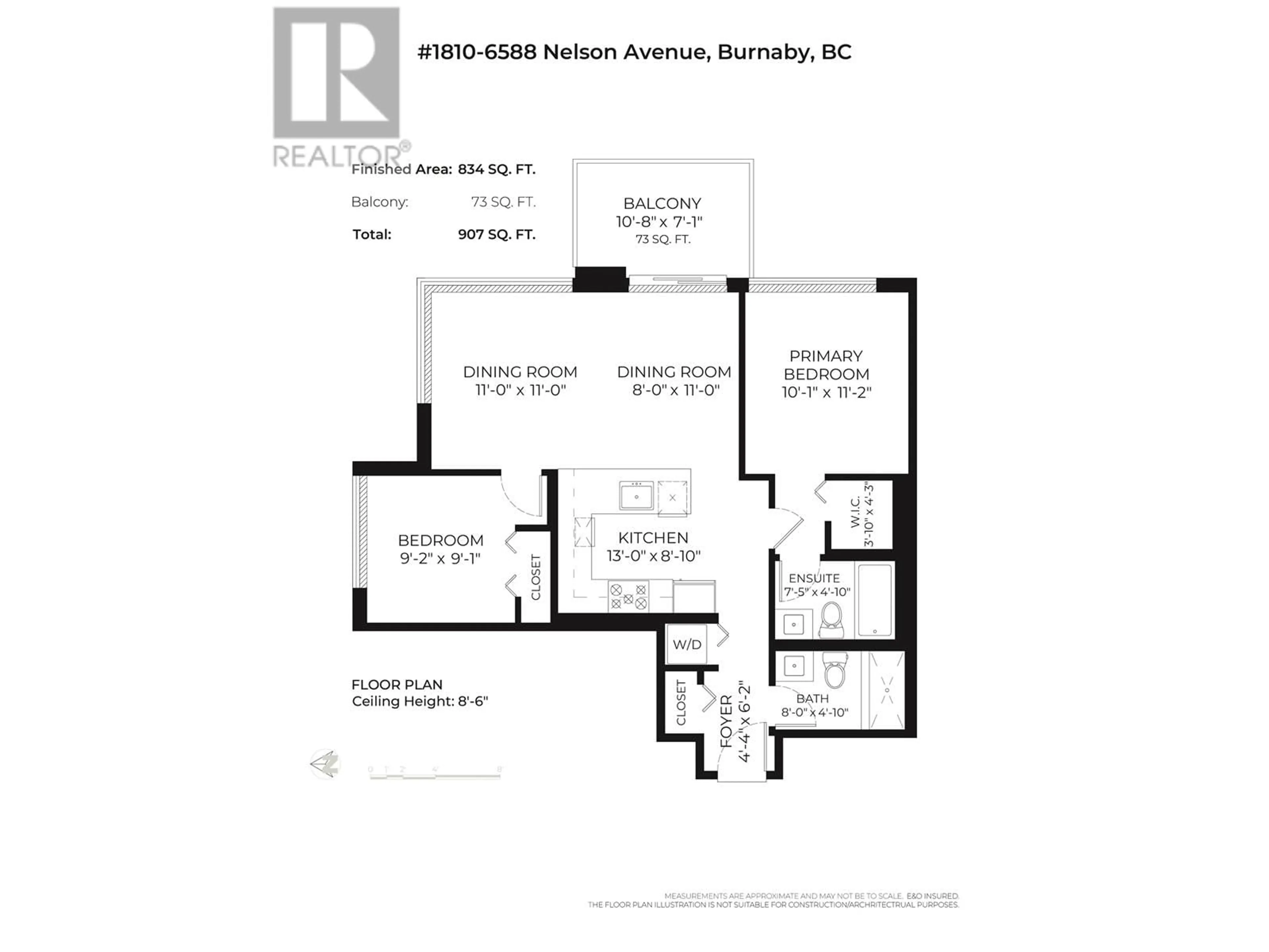 Floor plan for 1810 6588 NELSON AVENUE, Burnaby British Columbia V5H0E8