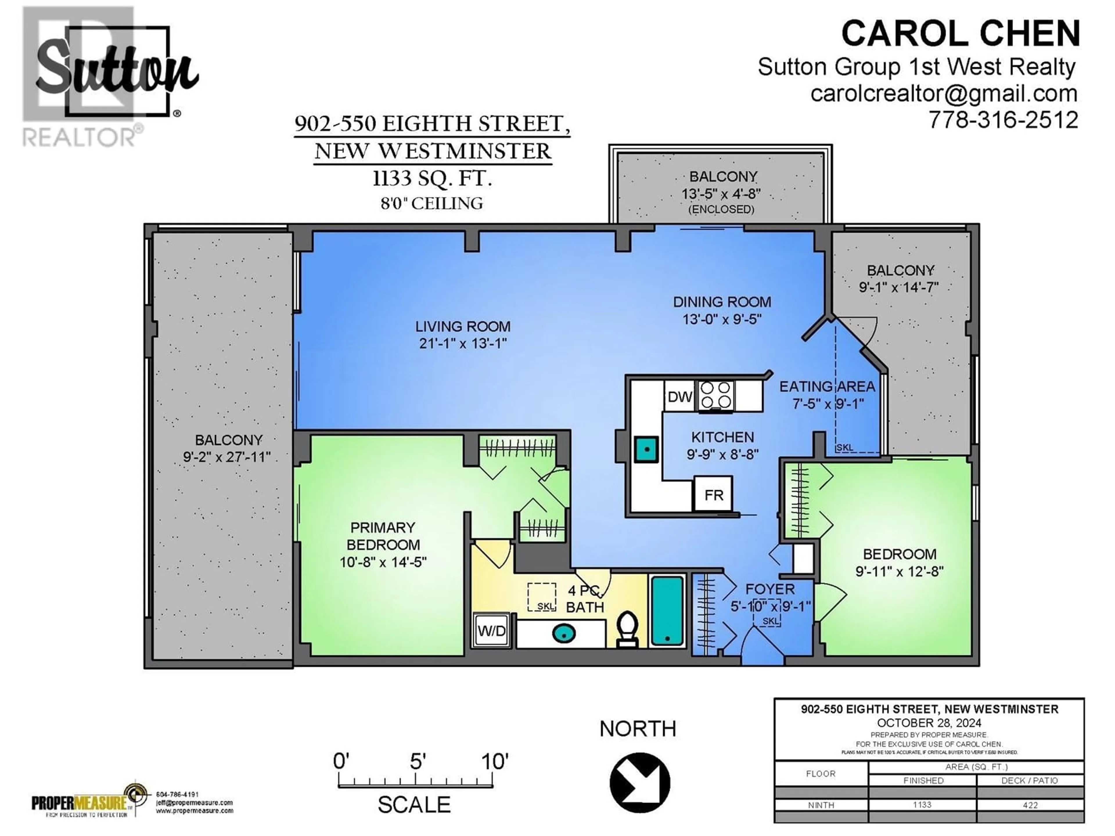 Floor plan for 902 550 EIGHTH STREET, New Westminster British Columbia V3M3R9