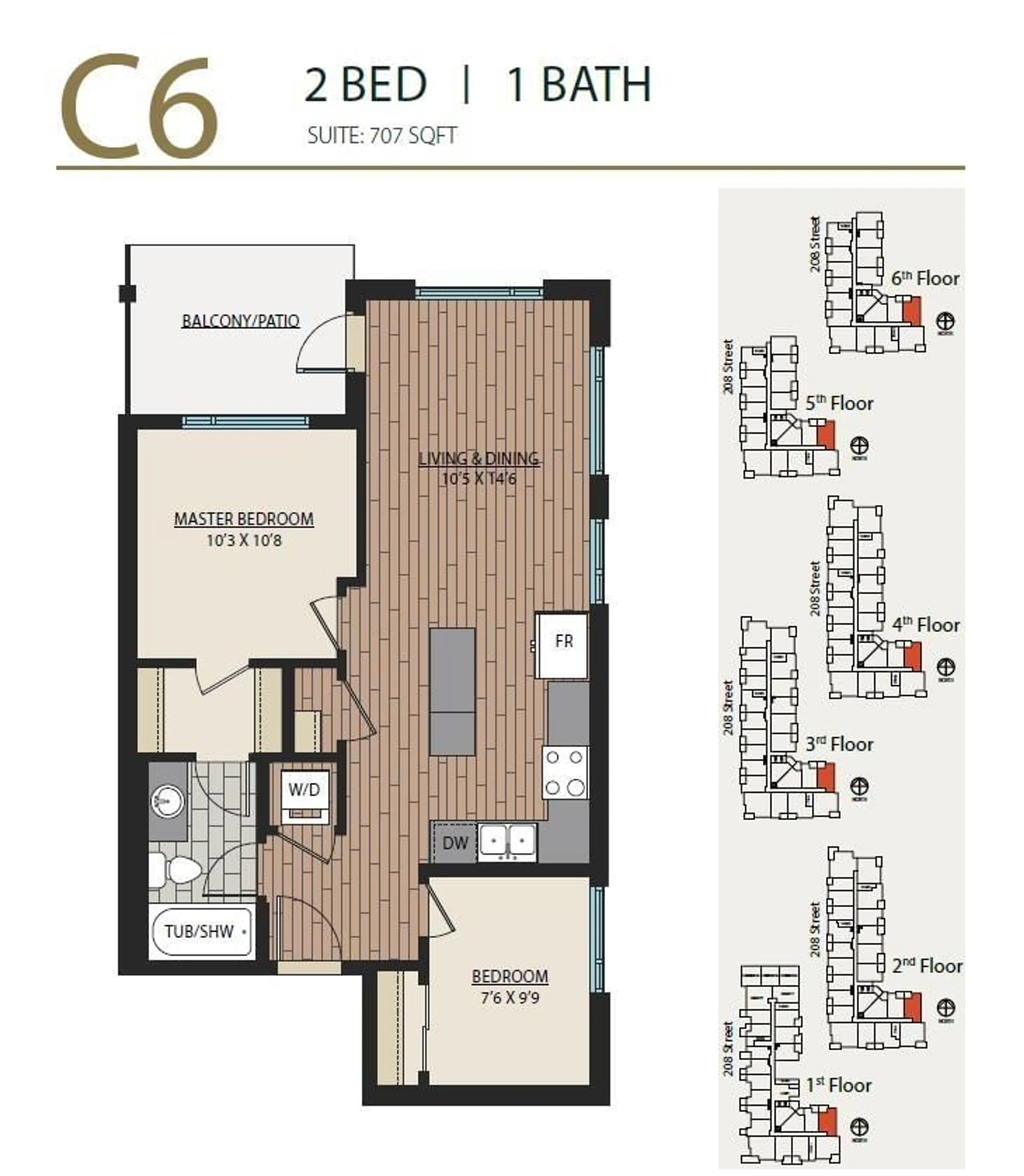 Floor plan for A104 8233 208B STREET, Langley British Columbia V2Y2C4