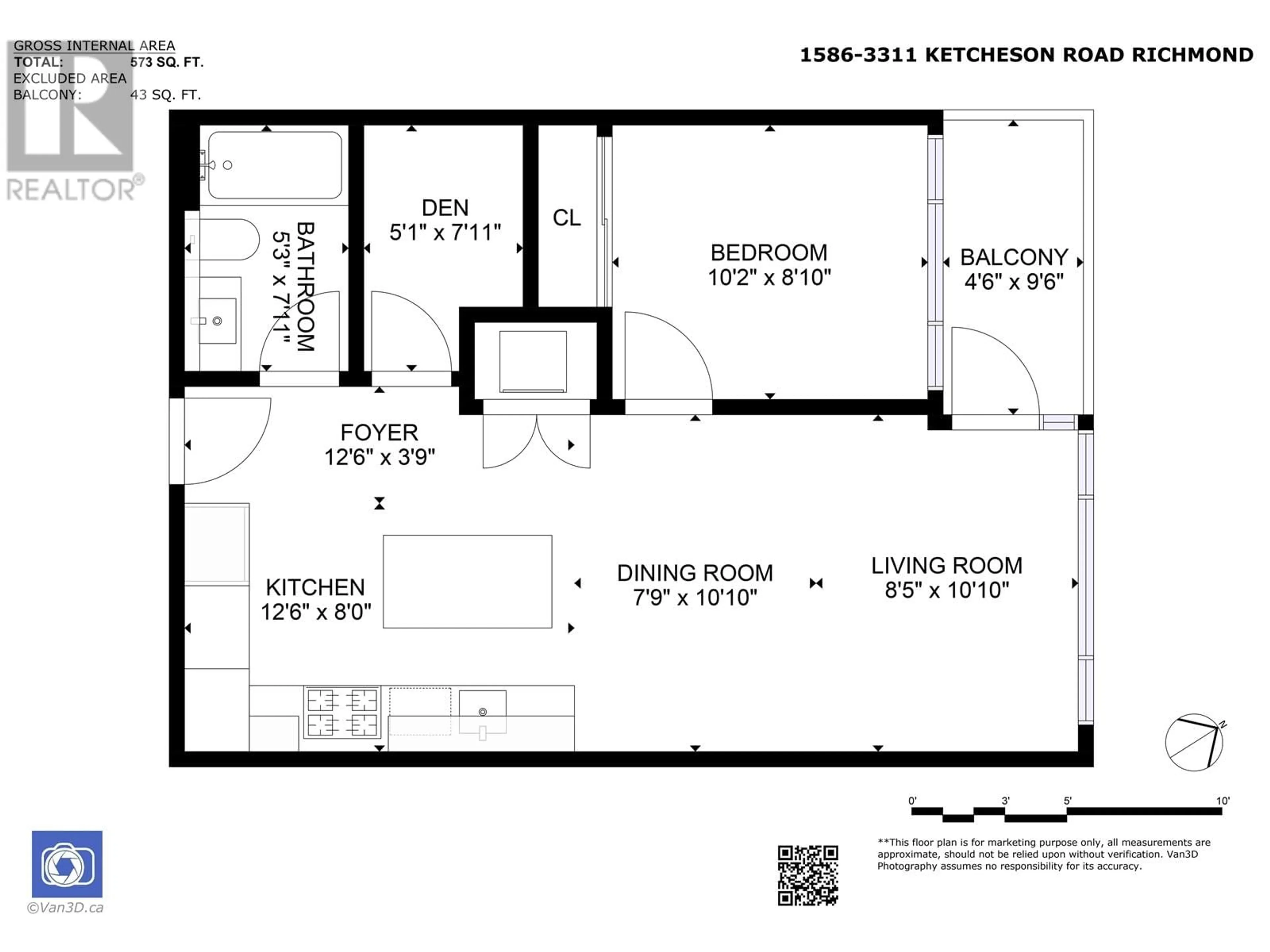 Floor plan for 1586 3311 KETCHESON ROAD, Richmond British Columbia V6X0S4