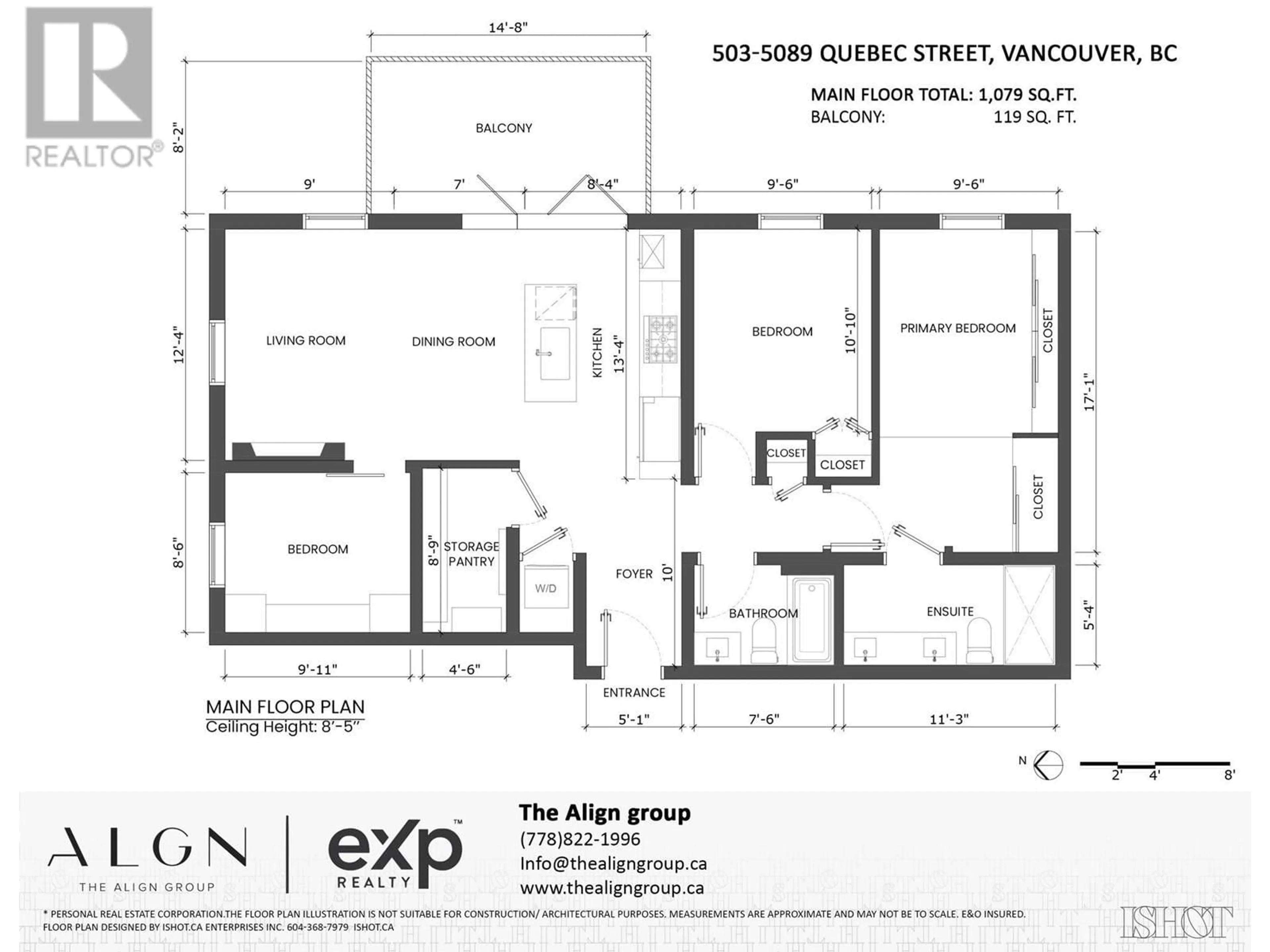 Floor plan for 503 5089 QUEBEC STREET, Vancouver British Columbia V5W0E5