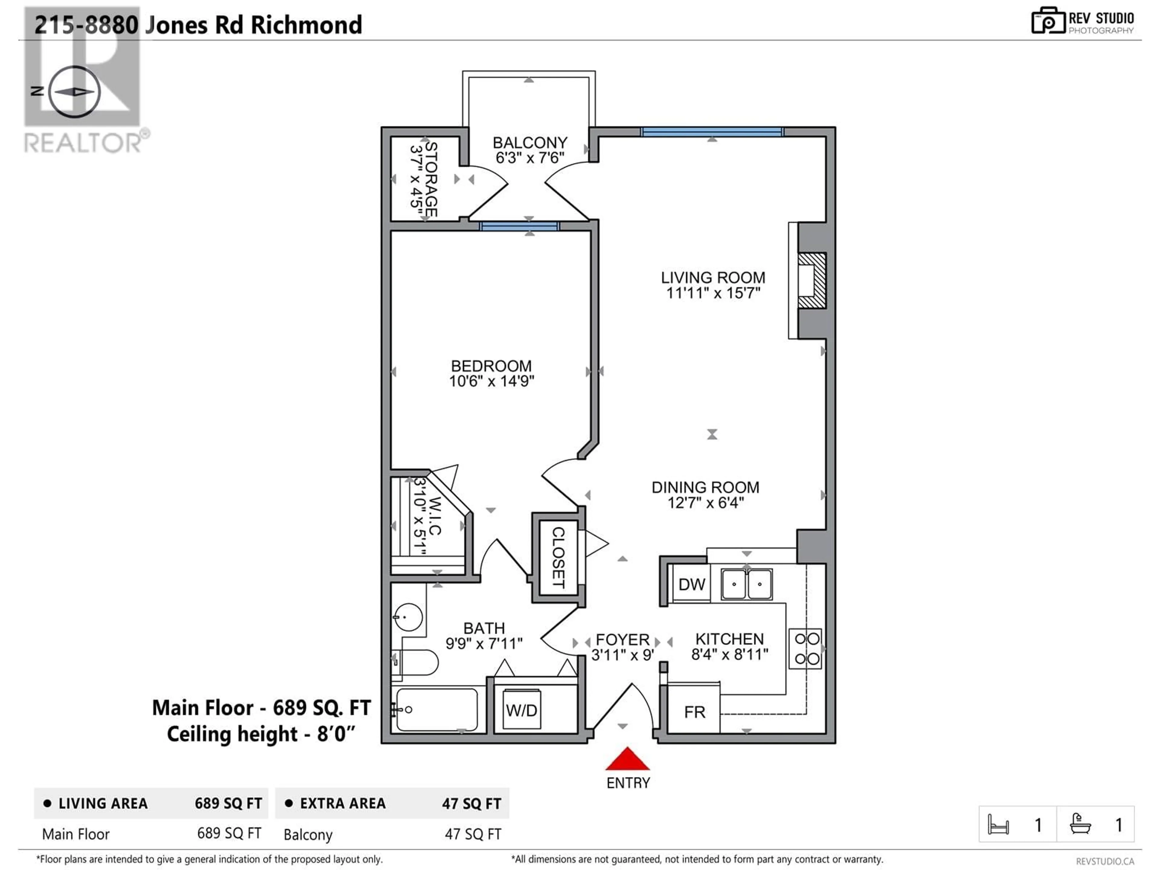 Floor plan for 215 - 8880 JONES ROAD, Richmond British Columbia V6Y3Z1