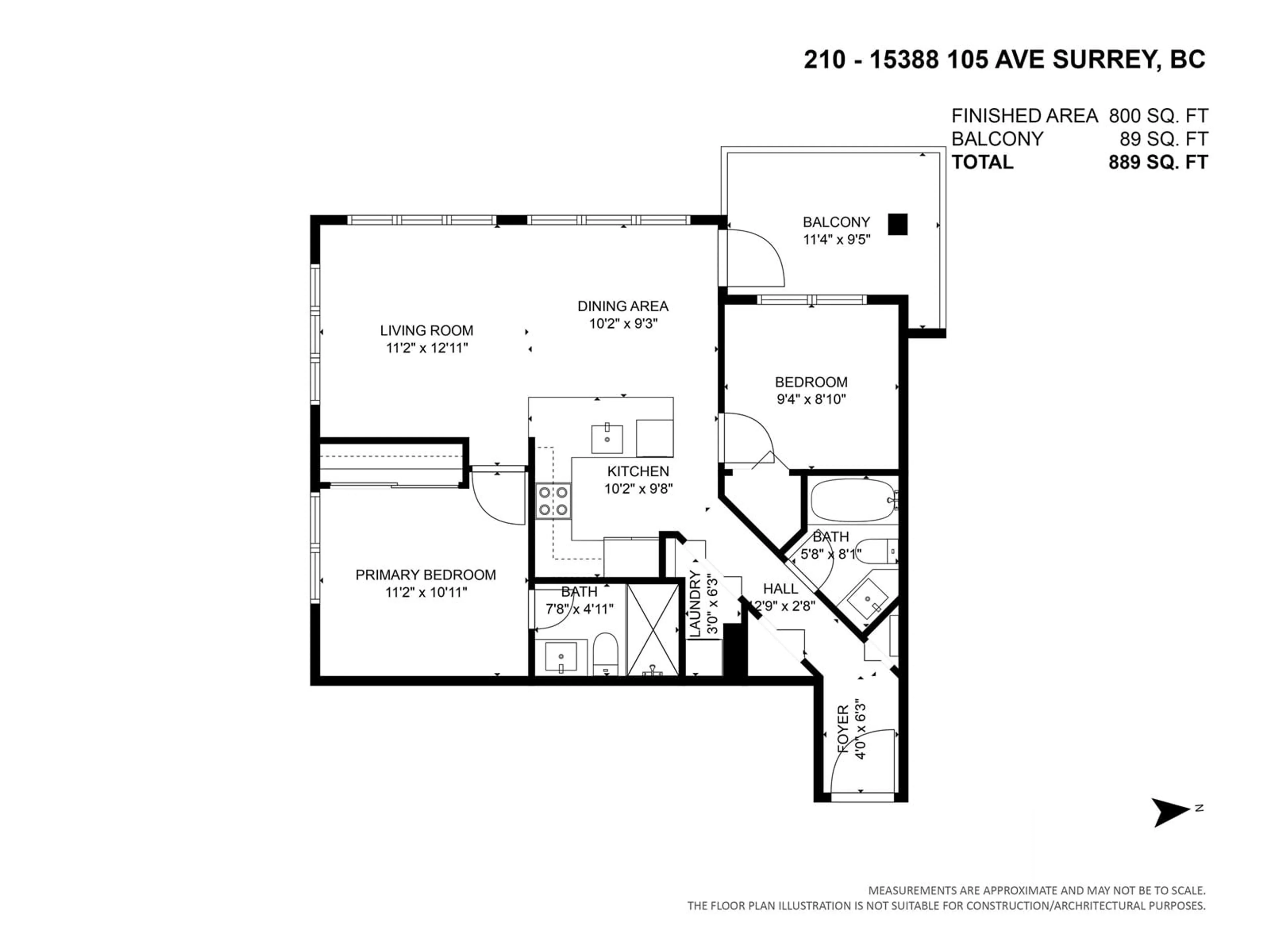 Floor plan for 210 15388 105 AVENUE, Surrey British Columbia V3R0C4