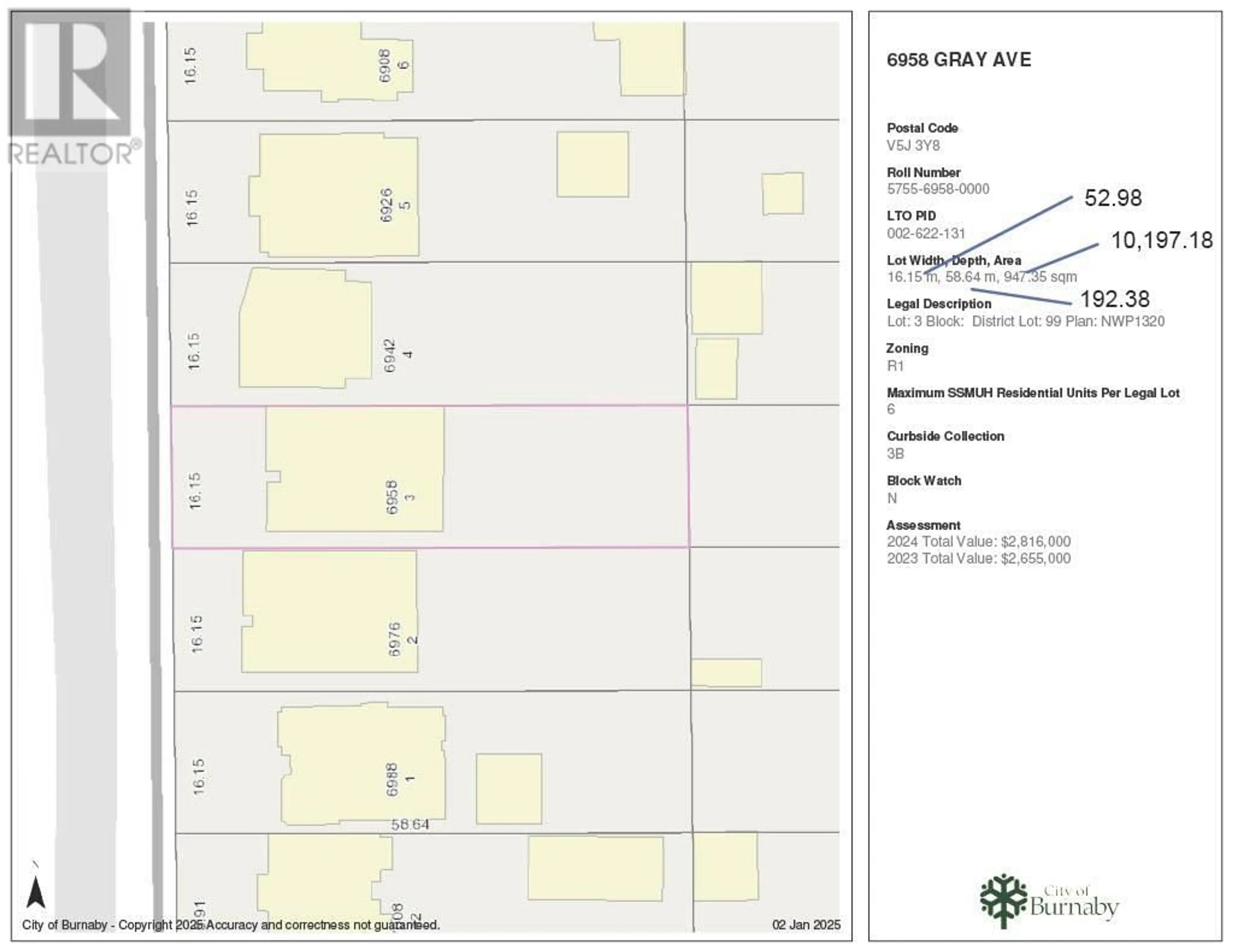 Floor plan for 6958 GRAY AVENUE, Burnaby British Columbia V5J3Y8