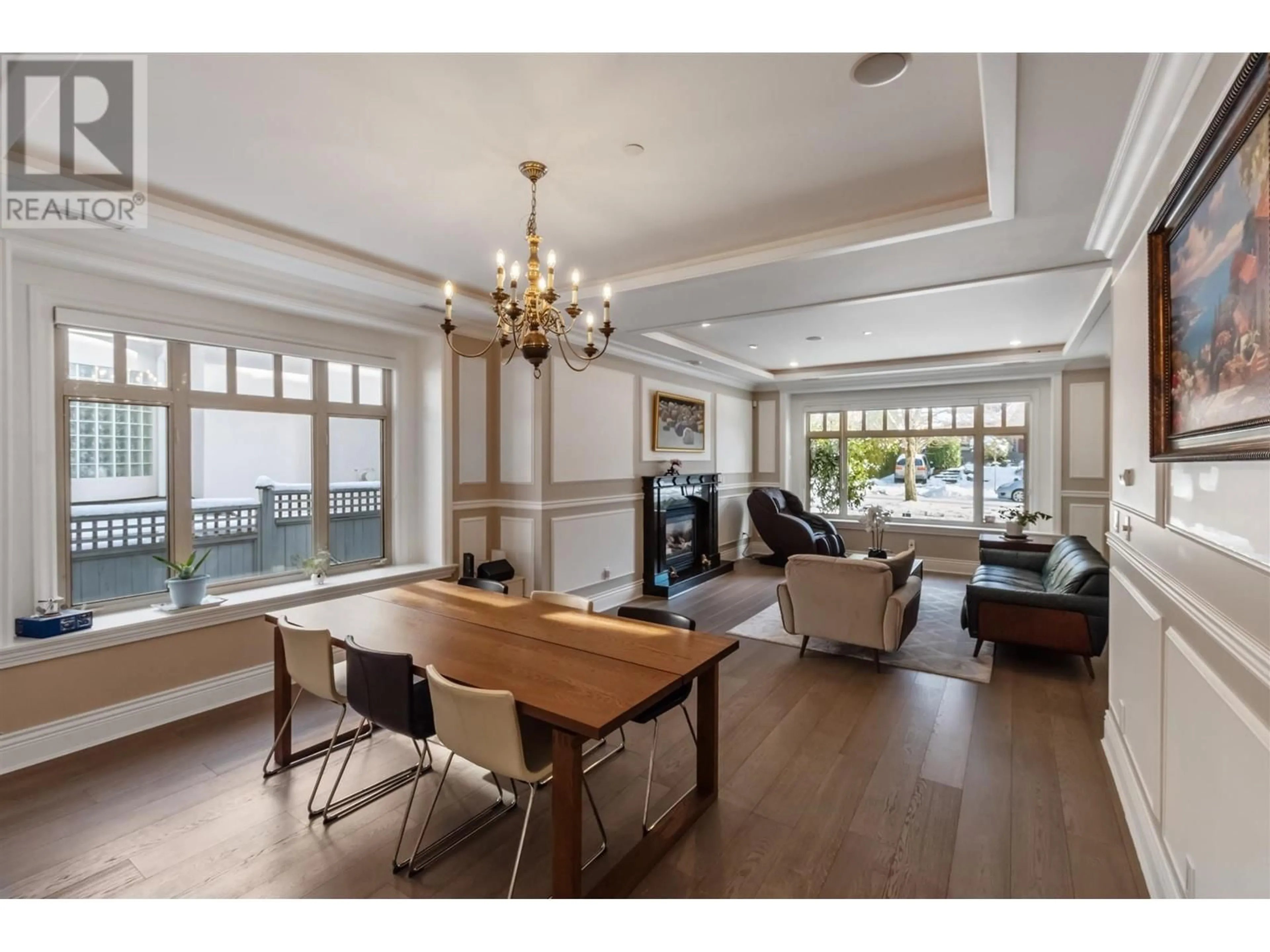 Dining room, wood/laminate floor for 5809 CARTIER STREET, Vancouver British Columbia V6M3A6