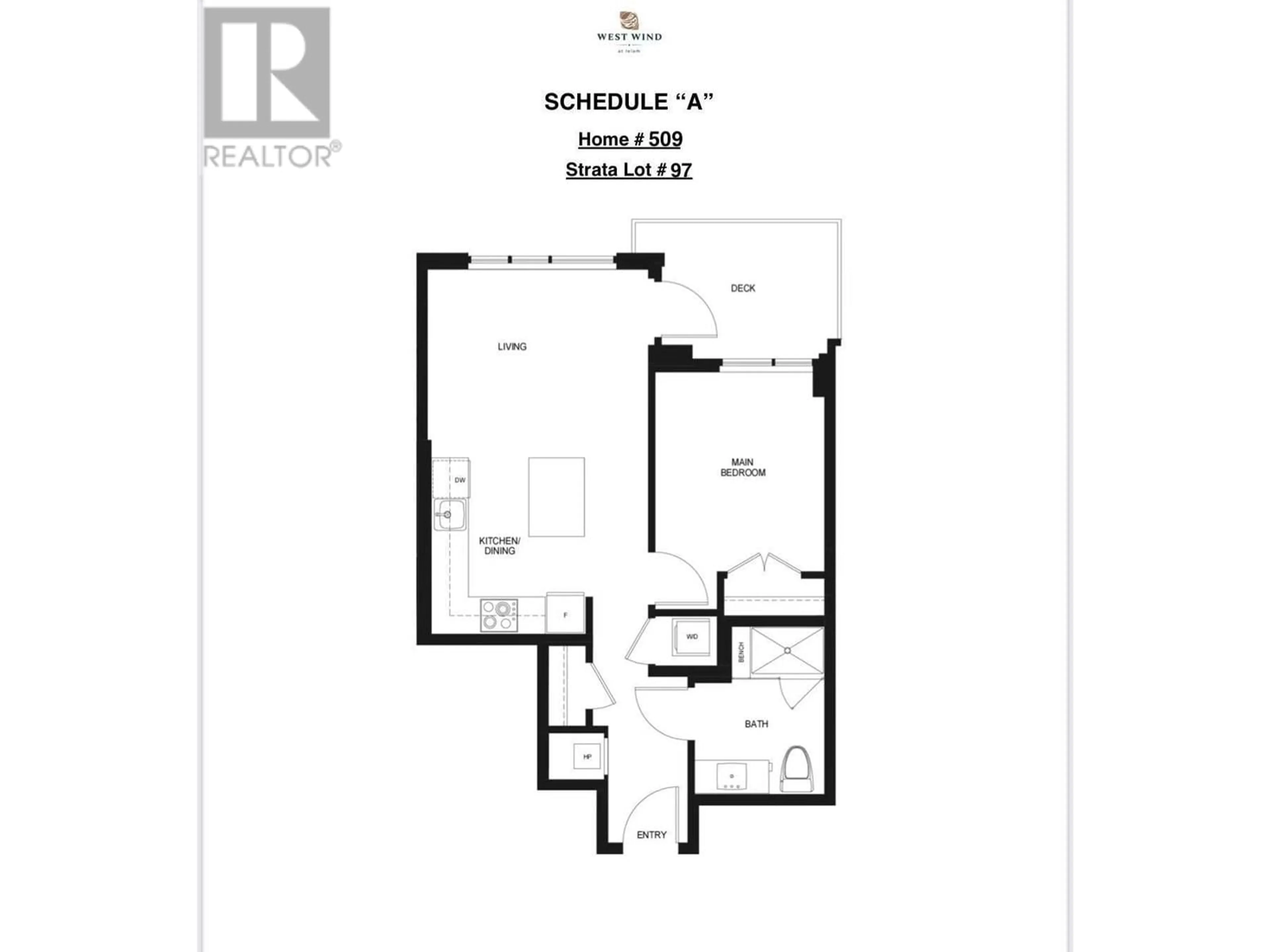 Floor plan for 509 - 5380 CROOKED BRANCH ROAD, Vancouver British Columbia V6T0E5