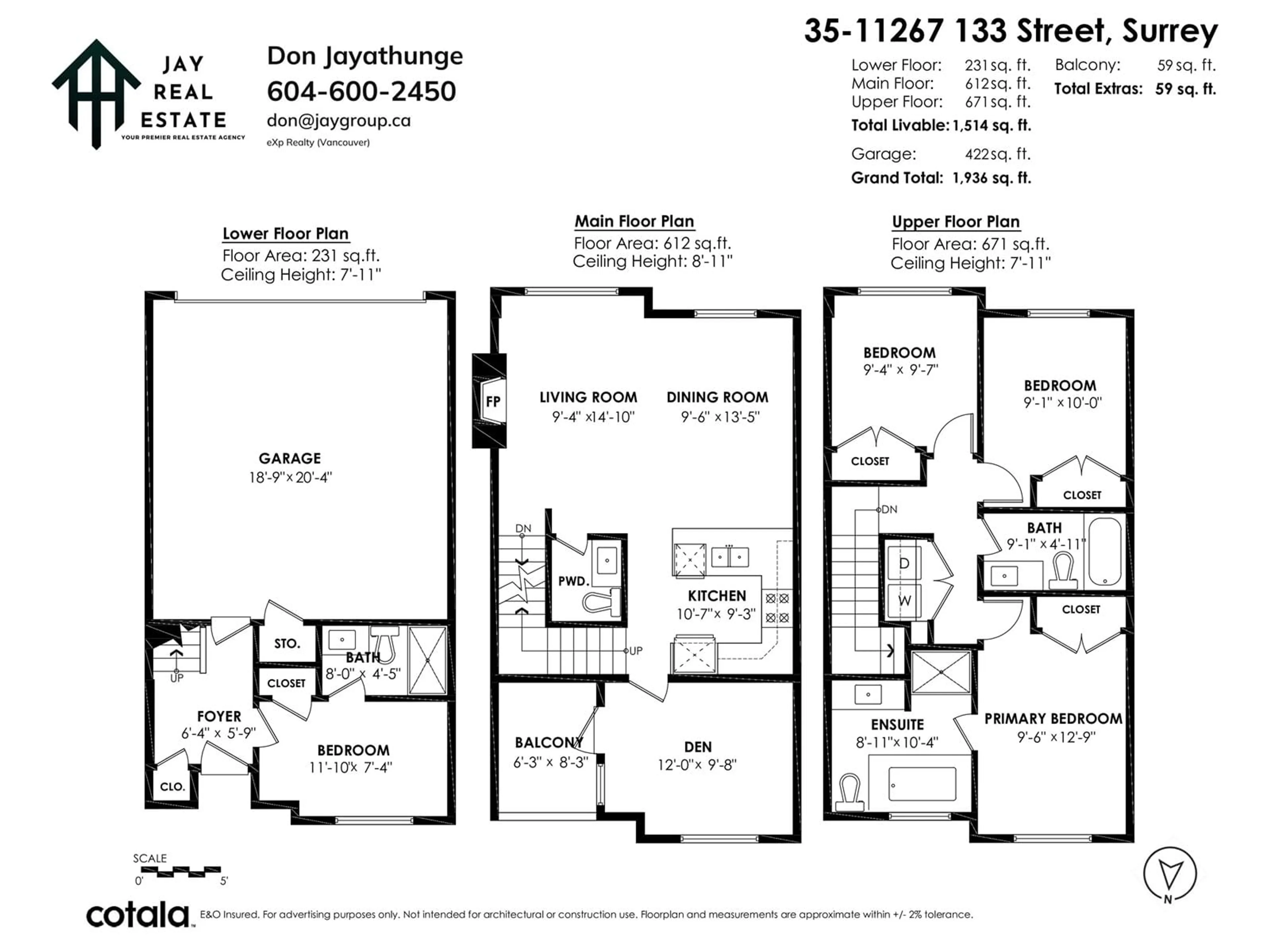 Floor plan for 35 11267 133 STREET, Surrey British Columbia V3R2H4