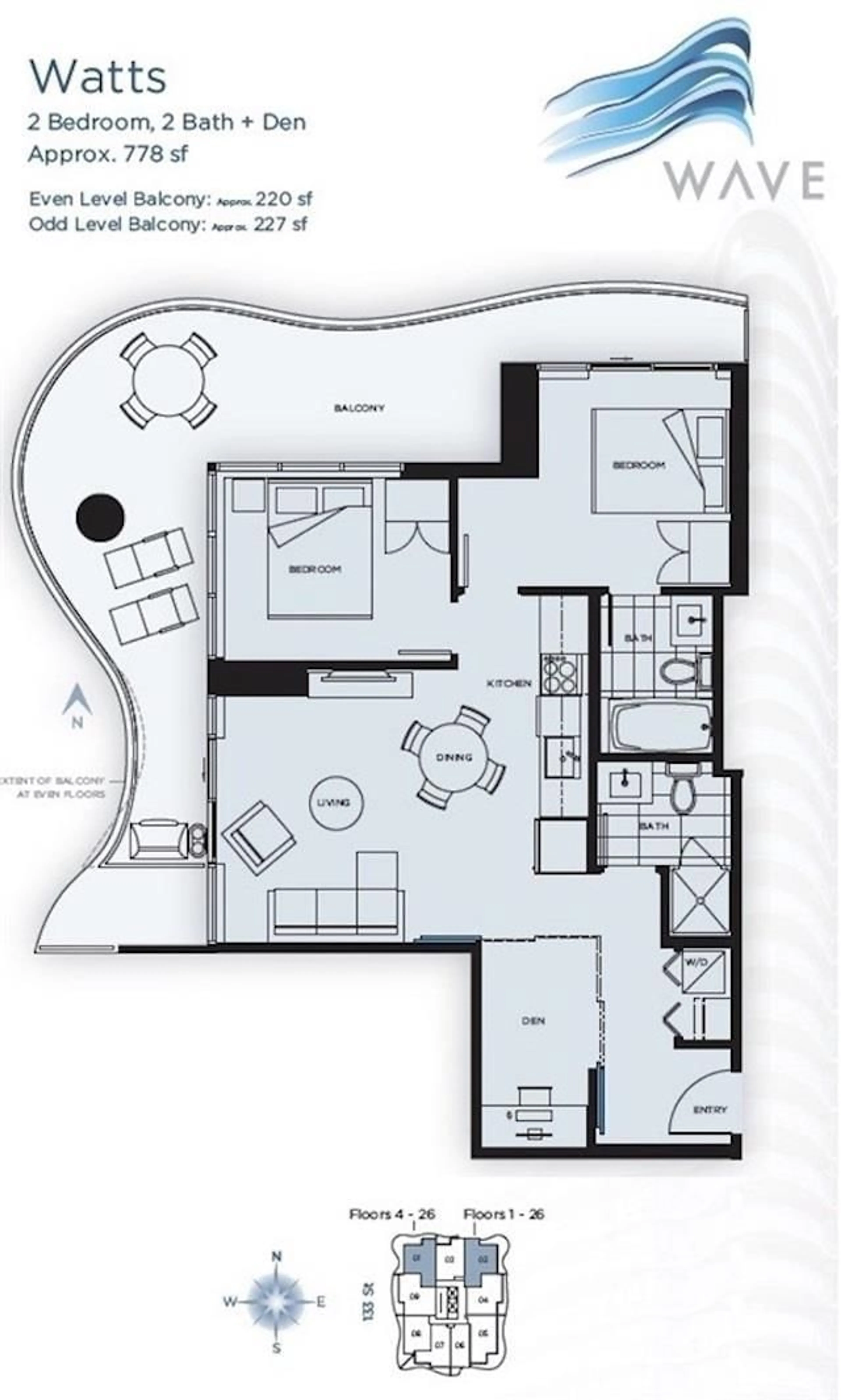 Floor plan for 1301 13303 CENTRAL AVENUE, Surrey British Columbia V3T0K6