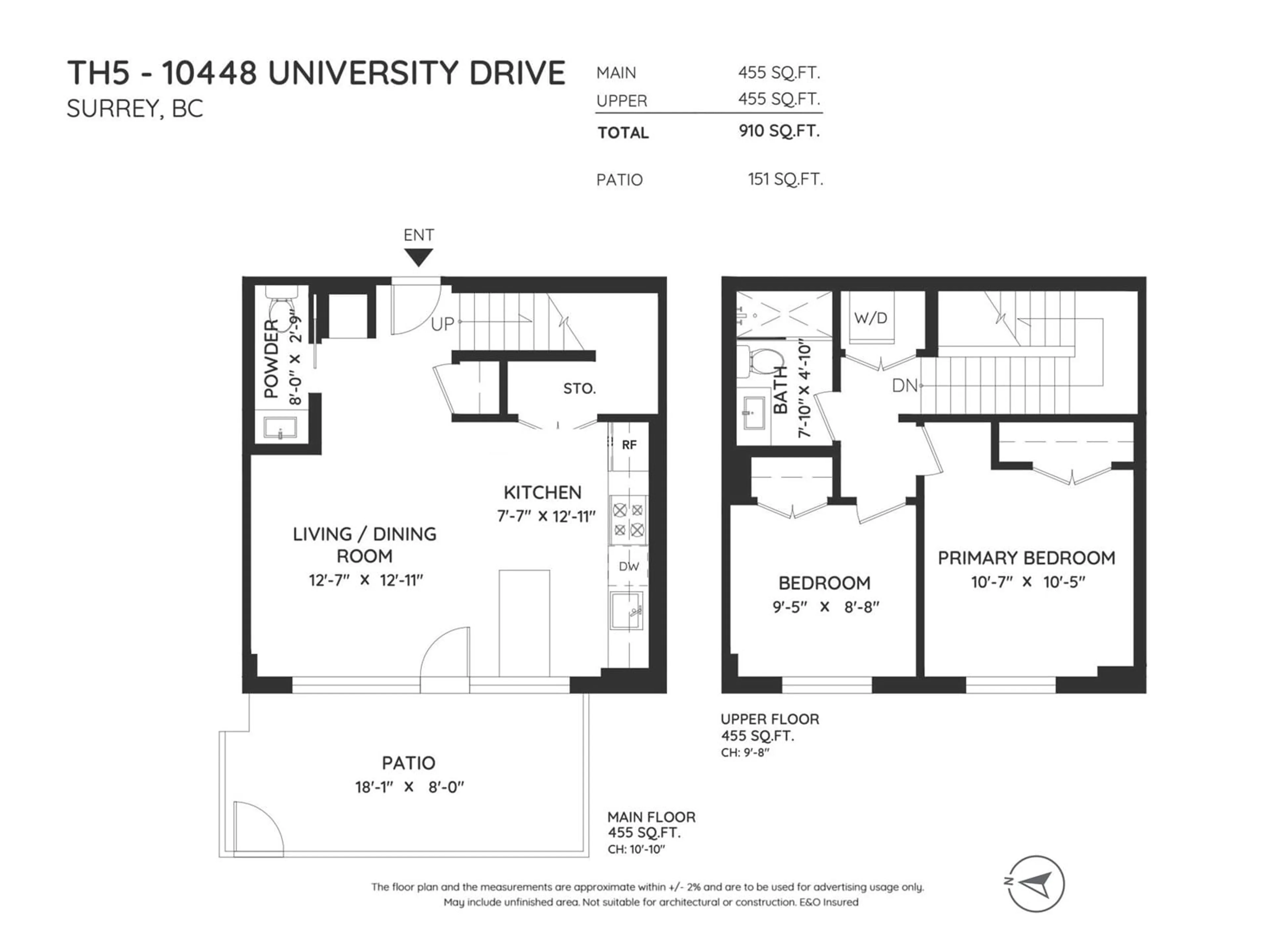 Floor plan for TH5 10448 UNIVERSITY DRIVE, Surrey British Columbia V3T0K1