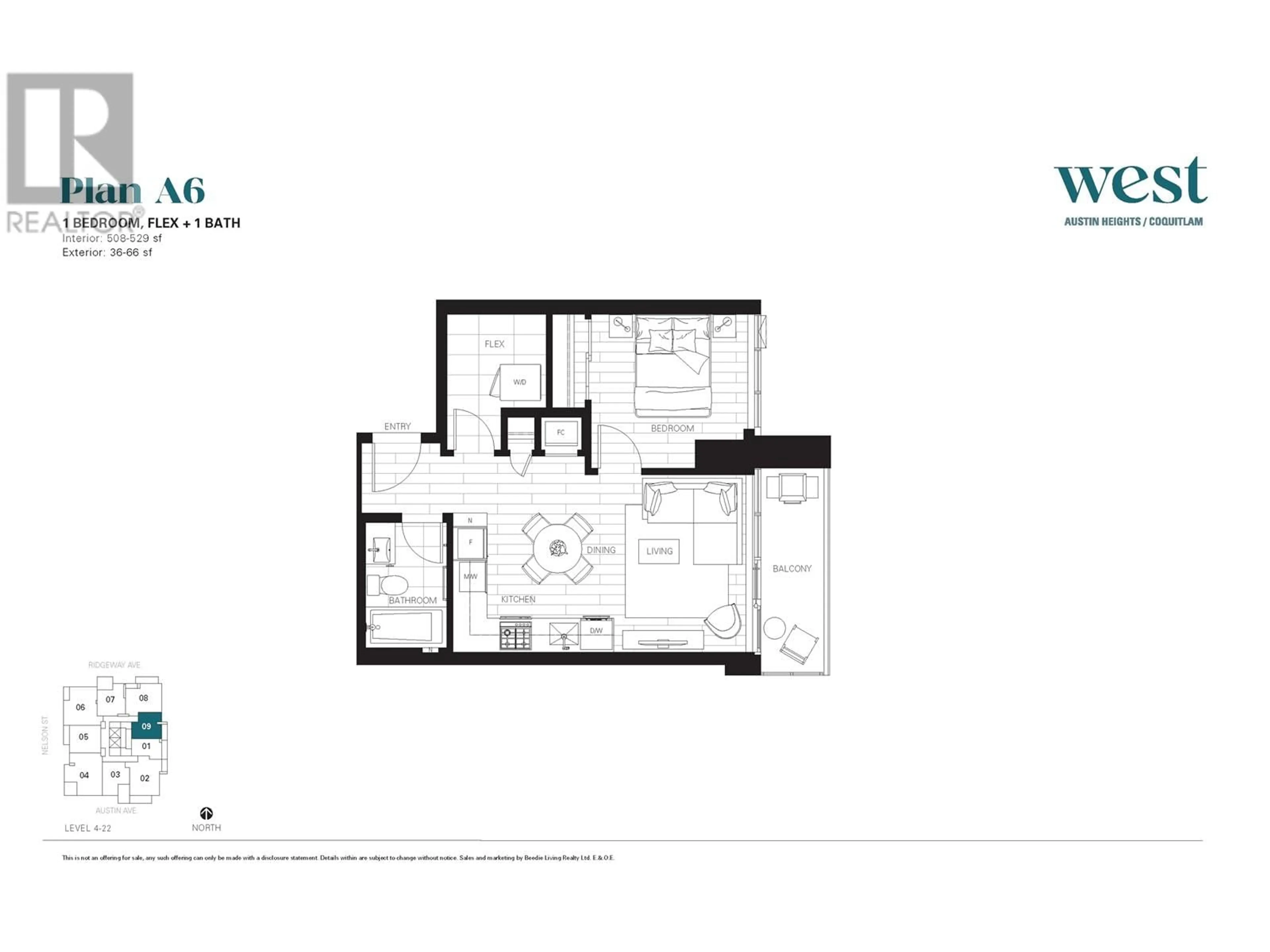 Floor plan for 1809 505 NELSON STREET, Coquitlam British Columbia V3J0R5