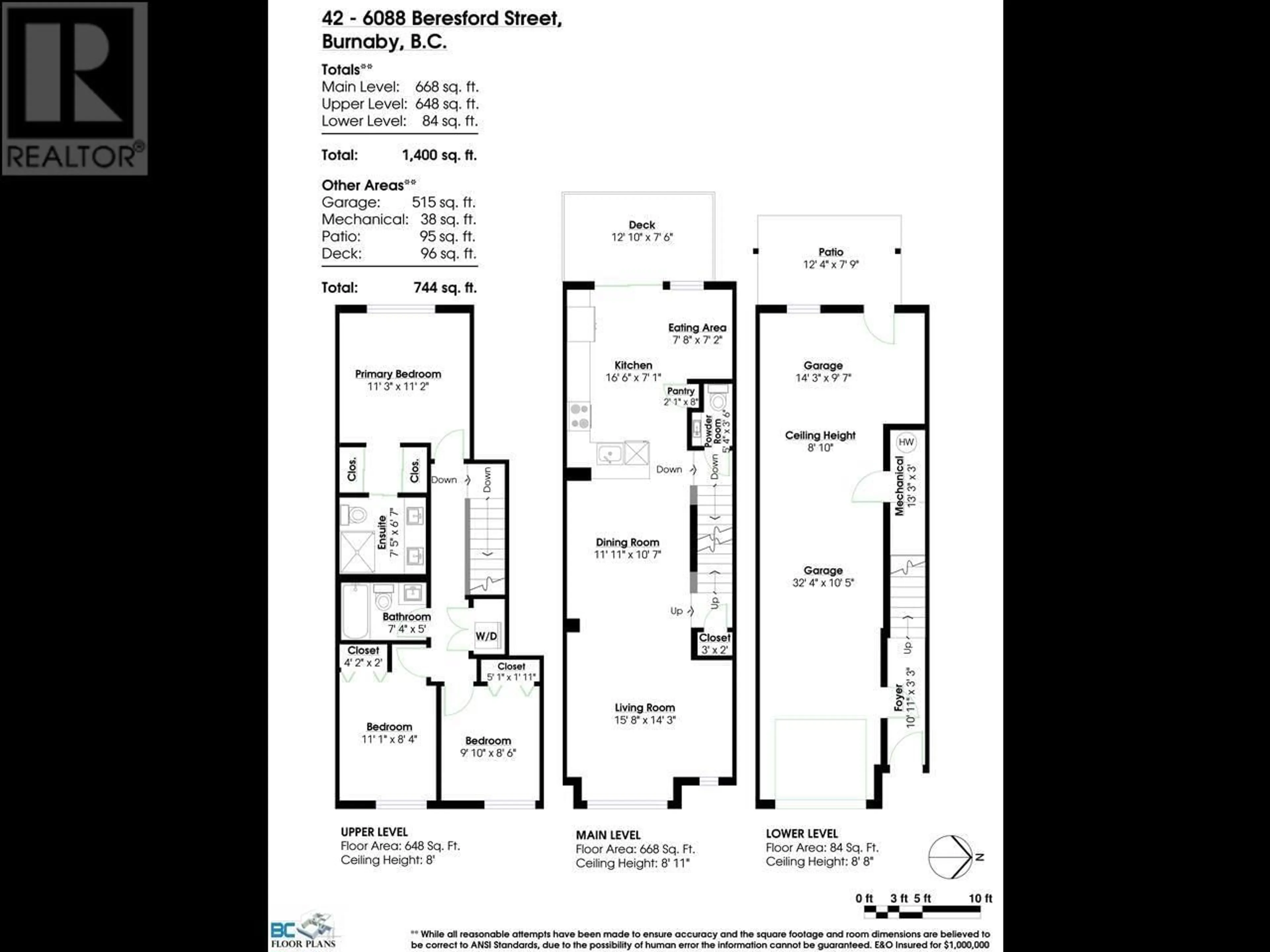 Floor plan for 42 6088 BERESFORD STREET, Burnaby British Columbia V5J0G2