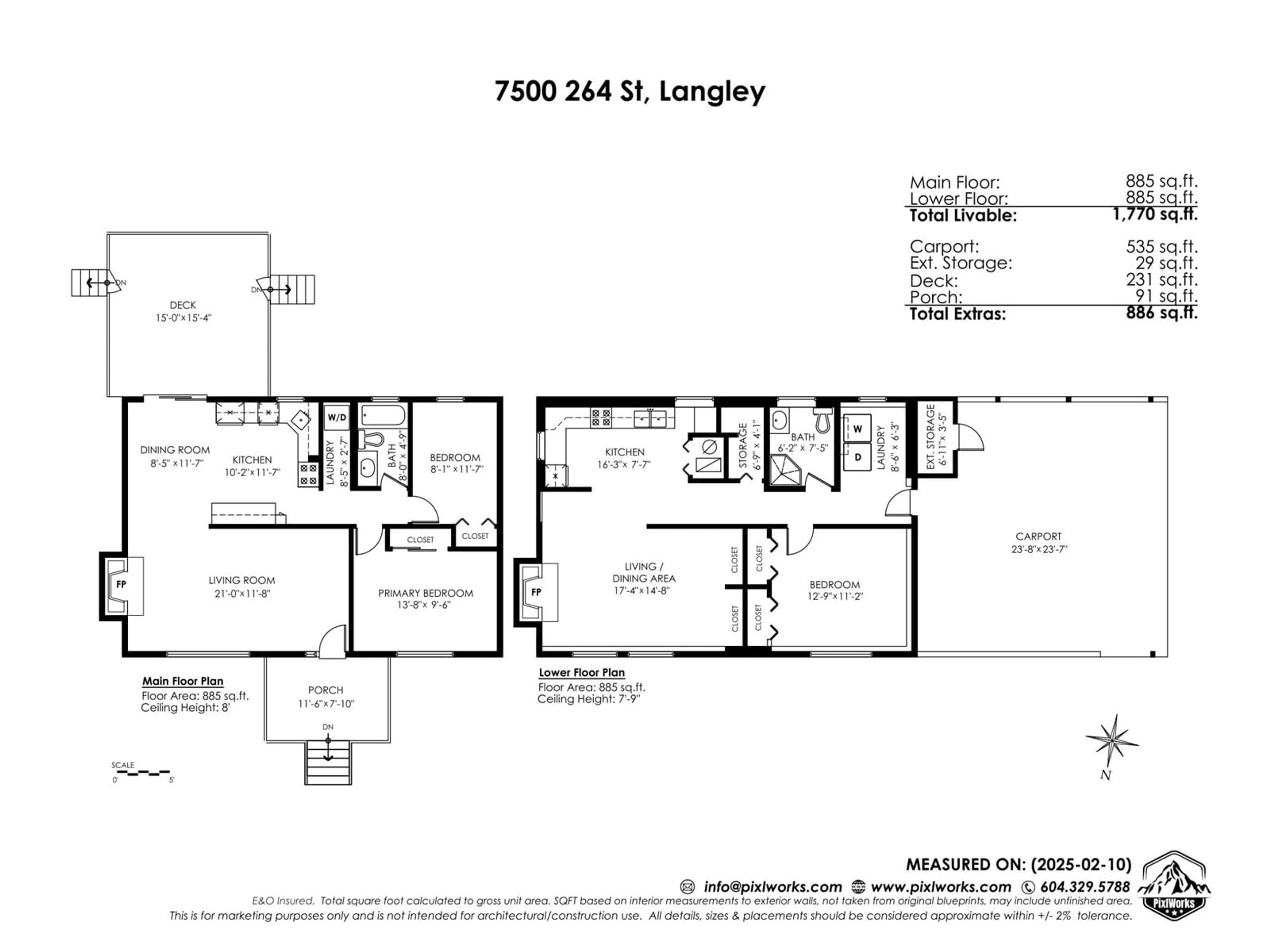 Floor plan for 7500 264, Langley British Columbia V4W1M9