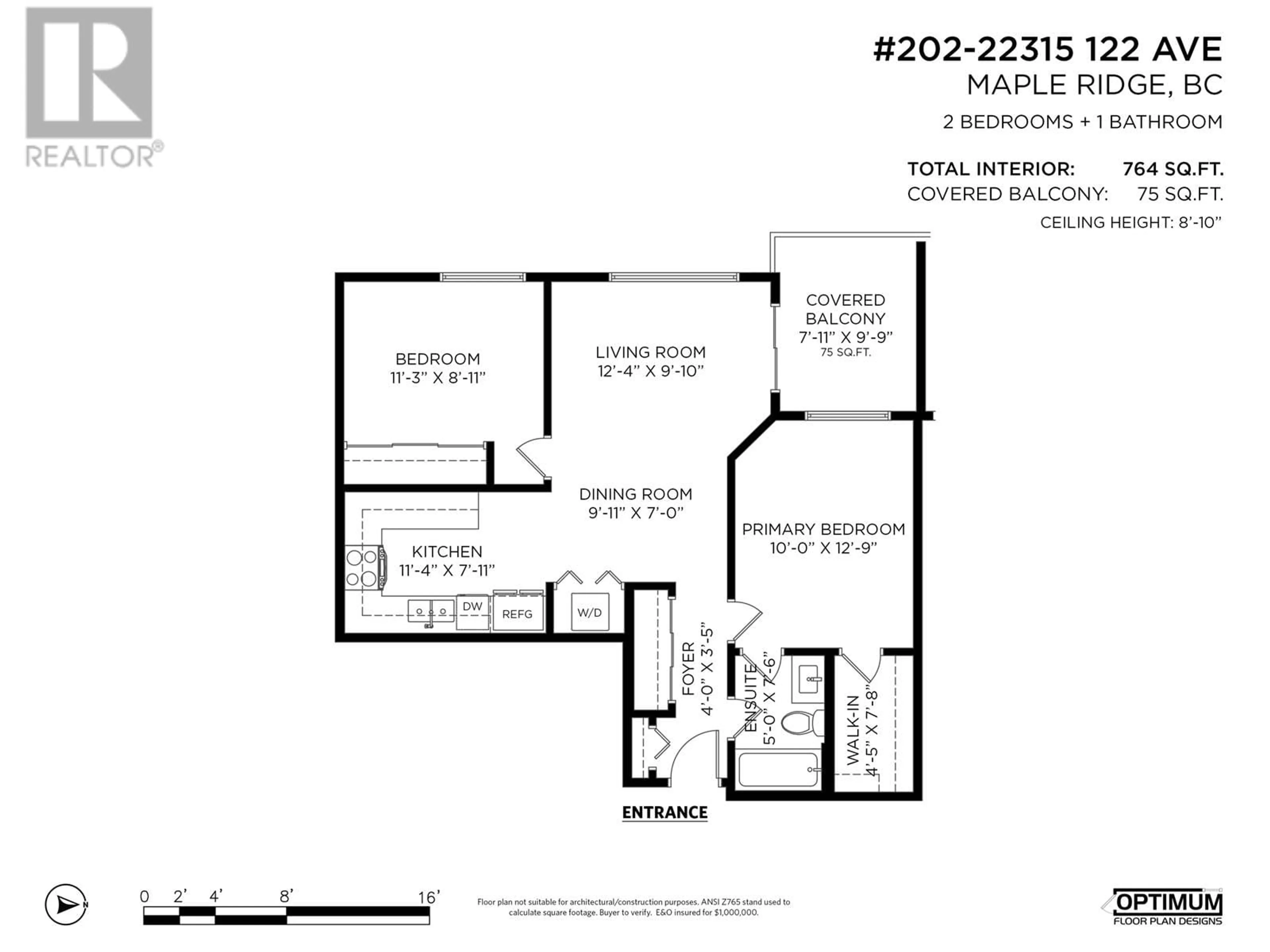 Floor plan for 202 22315 122 AVENUE, Maple Ridge British Columbia V2X4K7