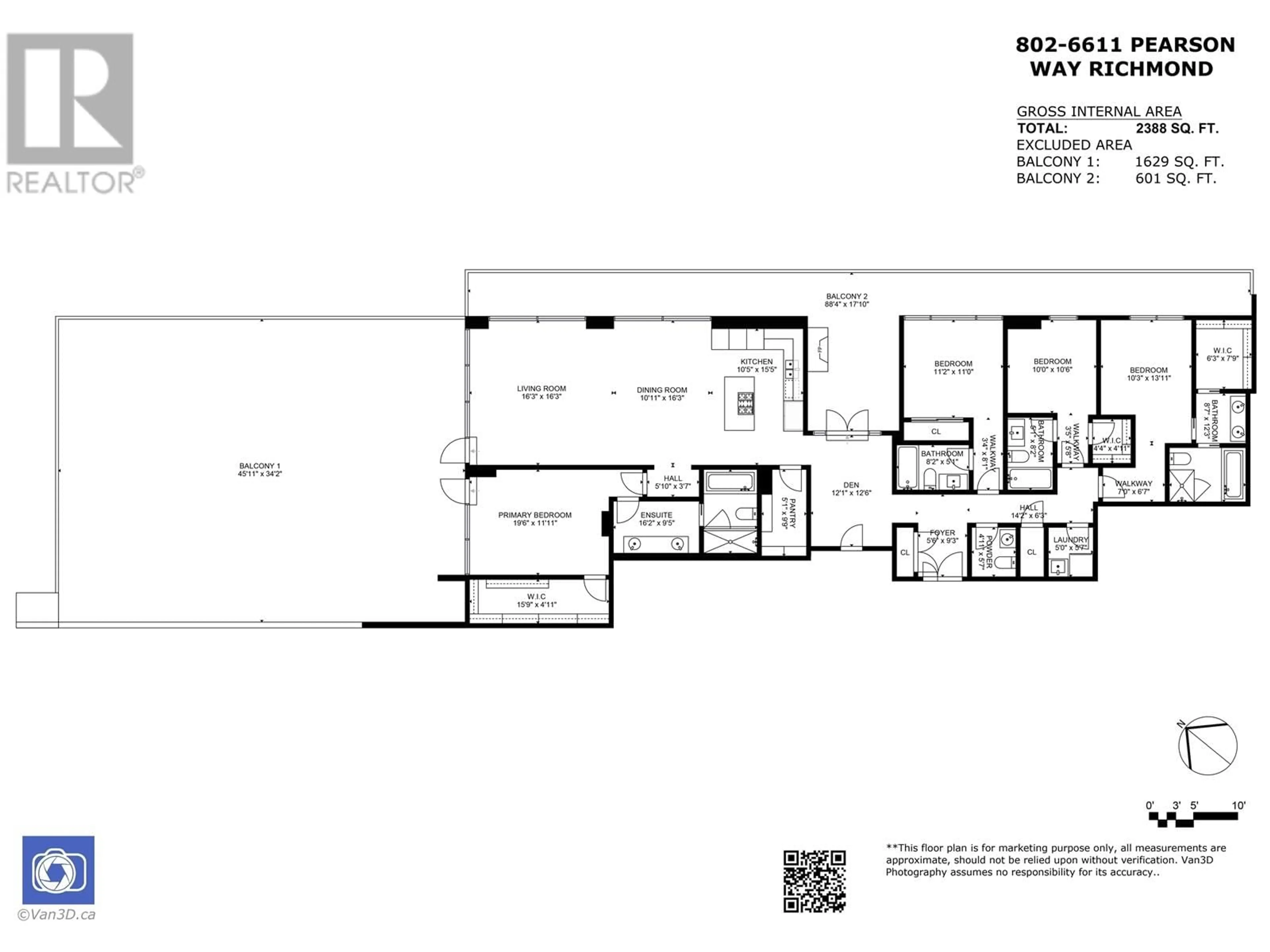 Floor plan for 802 6611 PEARSON WAY, Richmond British Columbia V7C0C3