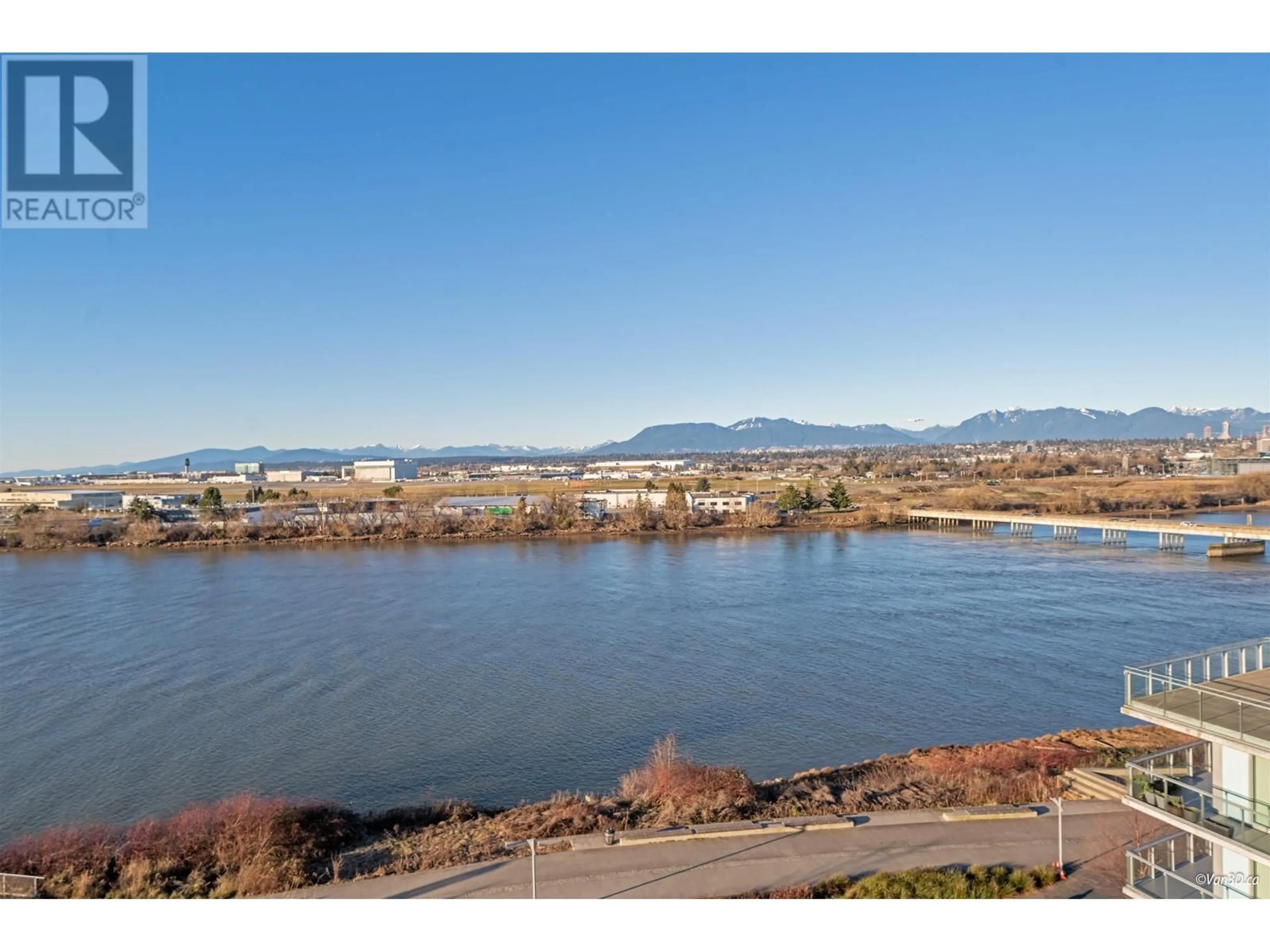 A pic from outside/outdoor area/front of a property/back of a property/a pic from drone, water/lake/river/ocean view for 802 6611 PEARSON WAY, Richmond British Columbia V7C0C3