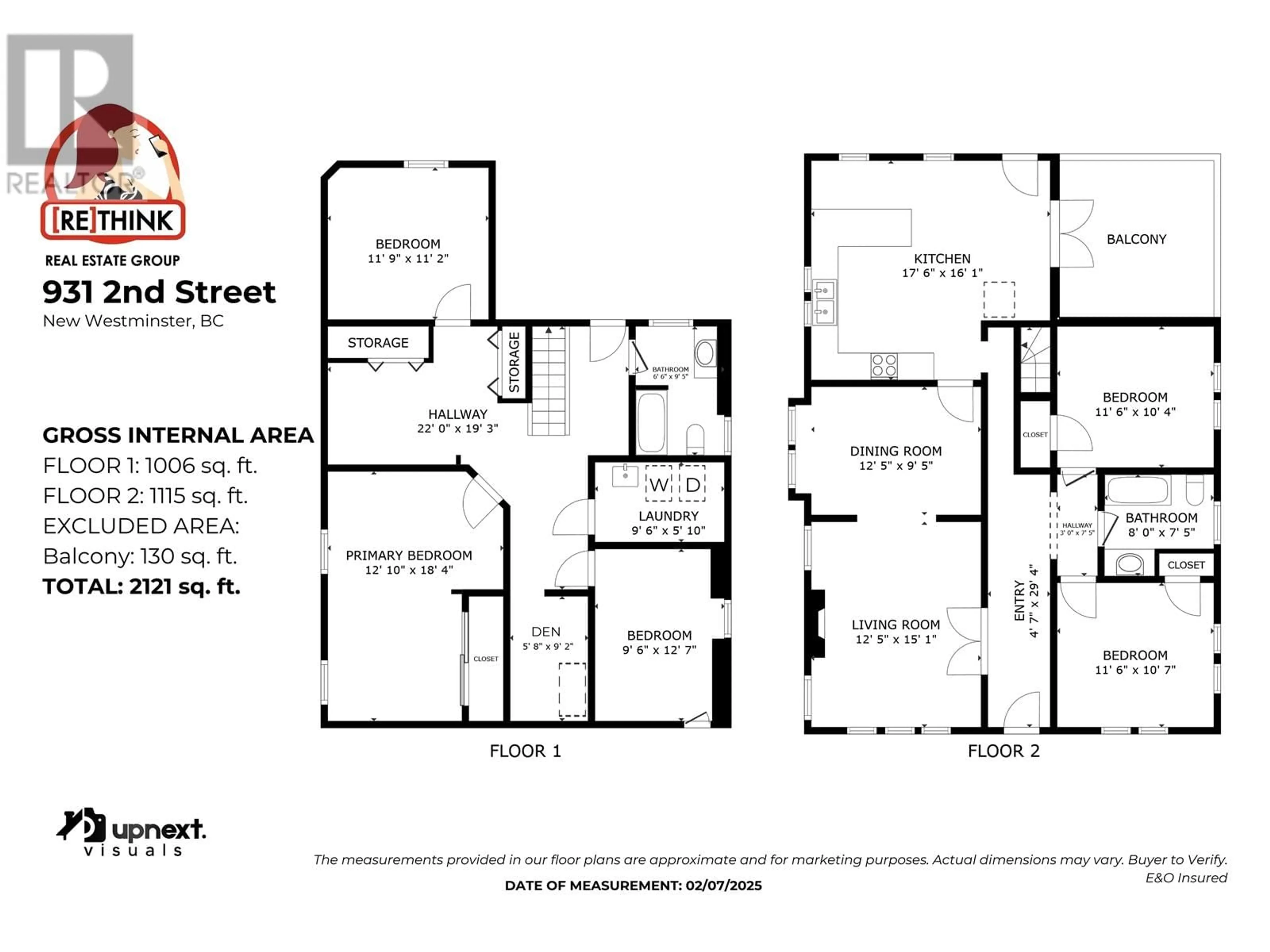 Floor plan for 931 SECOND STREET, New Westminster British Columbia V3L2N8