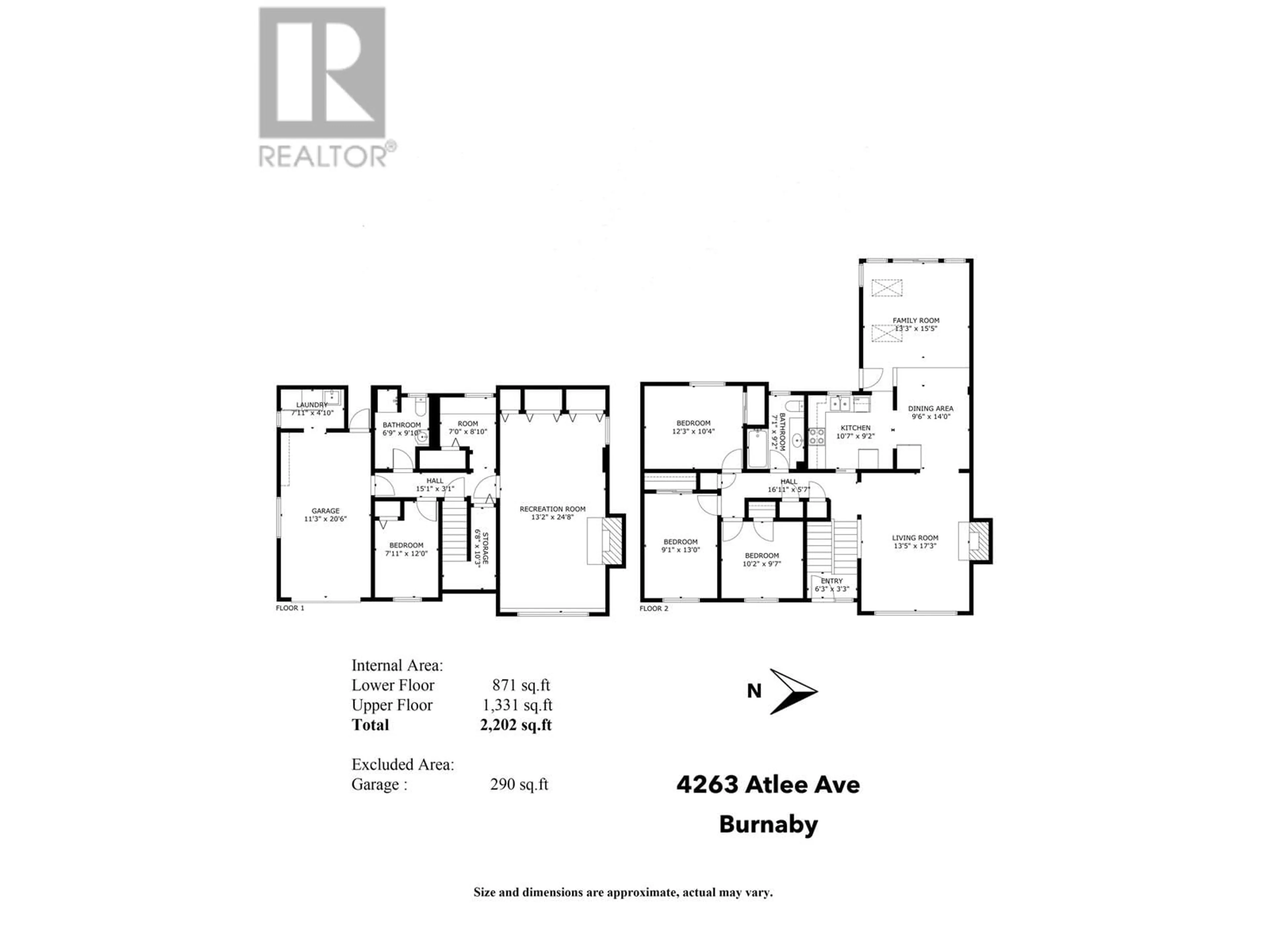 Floor plan for 4263 ATLEE AVENUE, Burnaby British Columbia V5G3R7