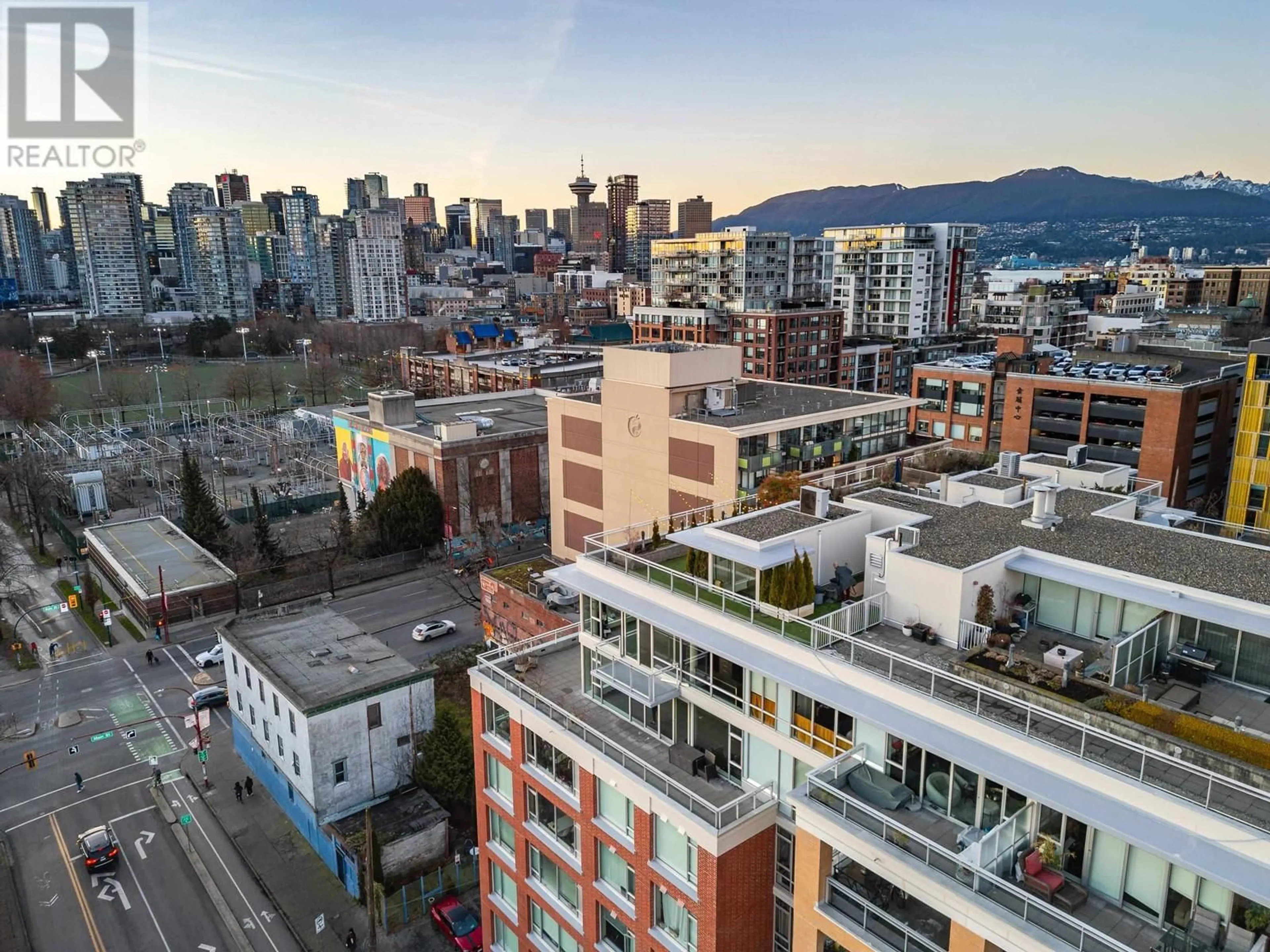 A pic from outside/outdoor area/front of a property/back of a property/a pic from drone, city buildings view from balcony for 801 - 221 UNION STREET, Vancouver British Columbia V6A0B4
