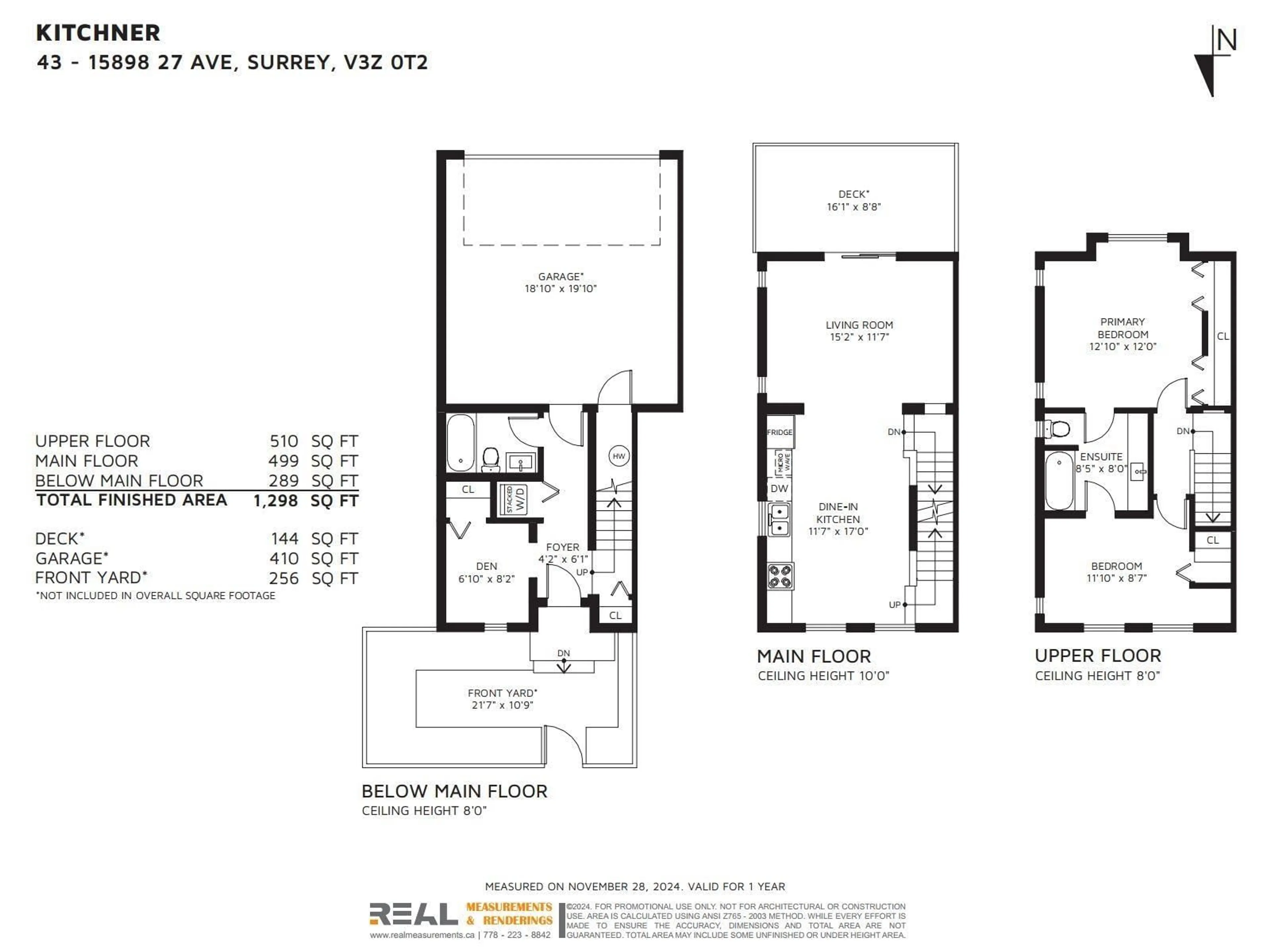 Floor plan for 43 15898 27 AVENUE, Surrey British Columbia V3Z0T2