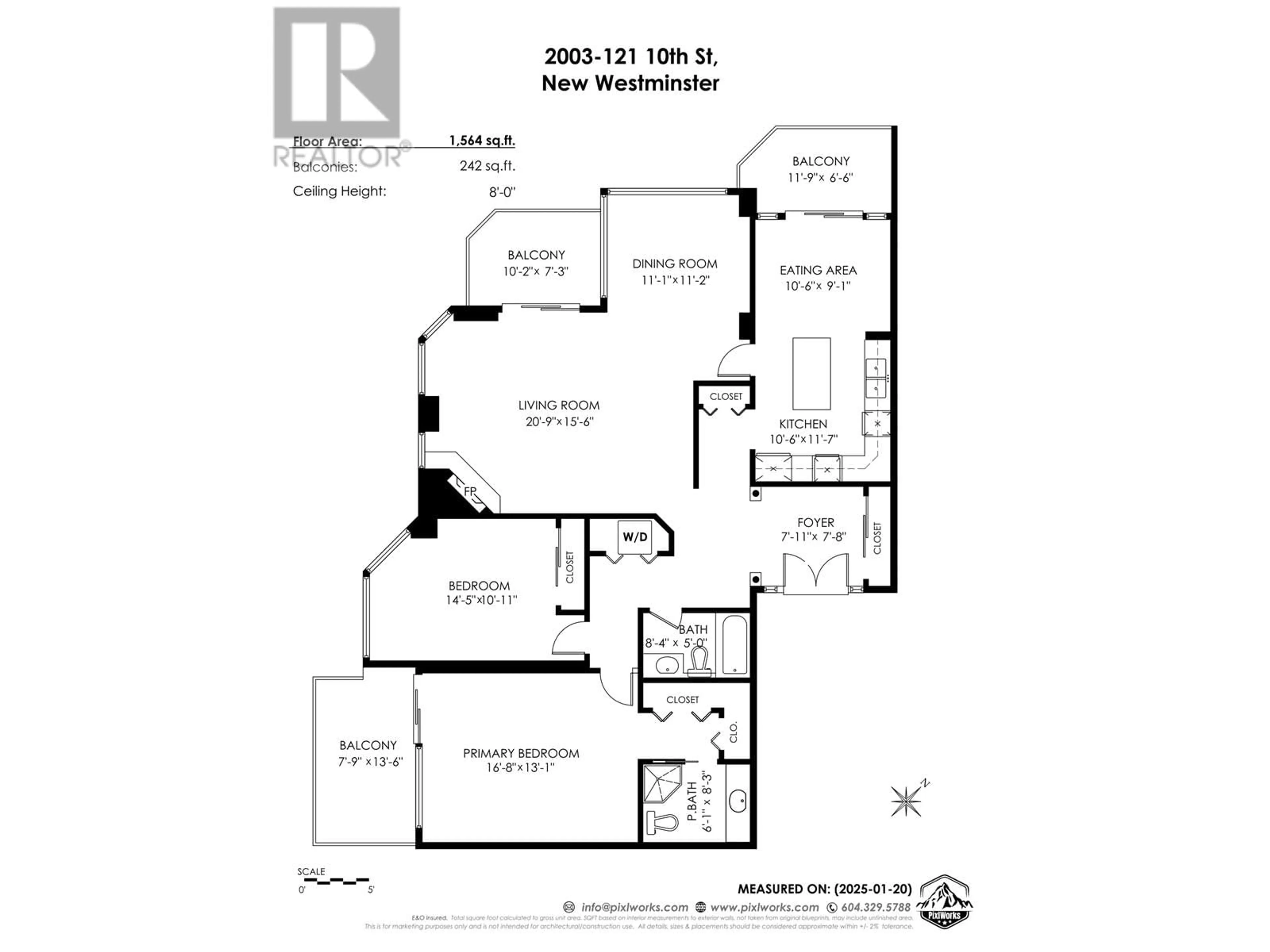 Floor plan for 2003 121 TENTH STREET, New Westminster British Columbia V3M3X7