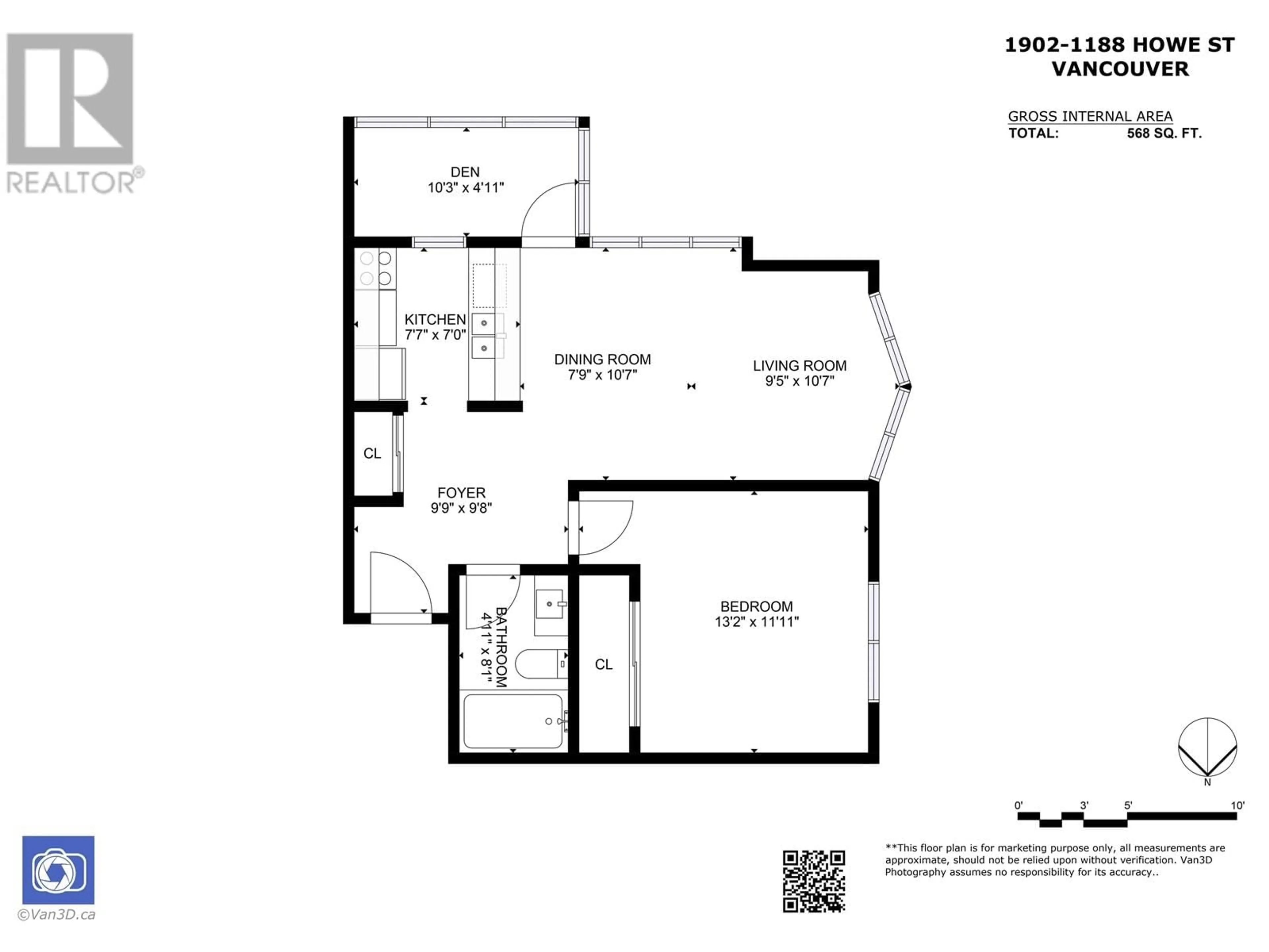 Floor plan for 1902 1188 HOWE STREET, Vancouver British Columbia V6Z2S8