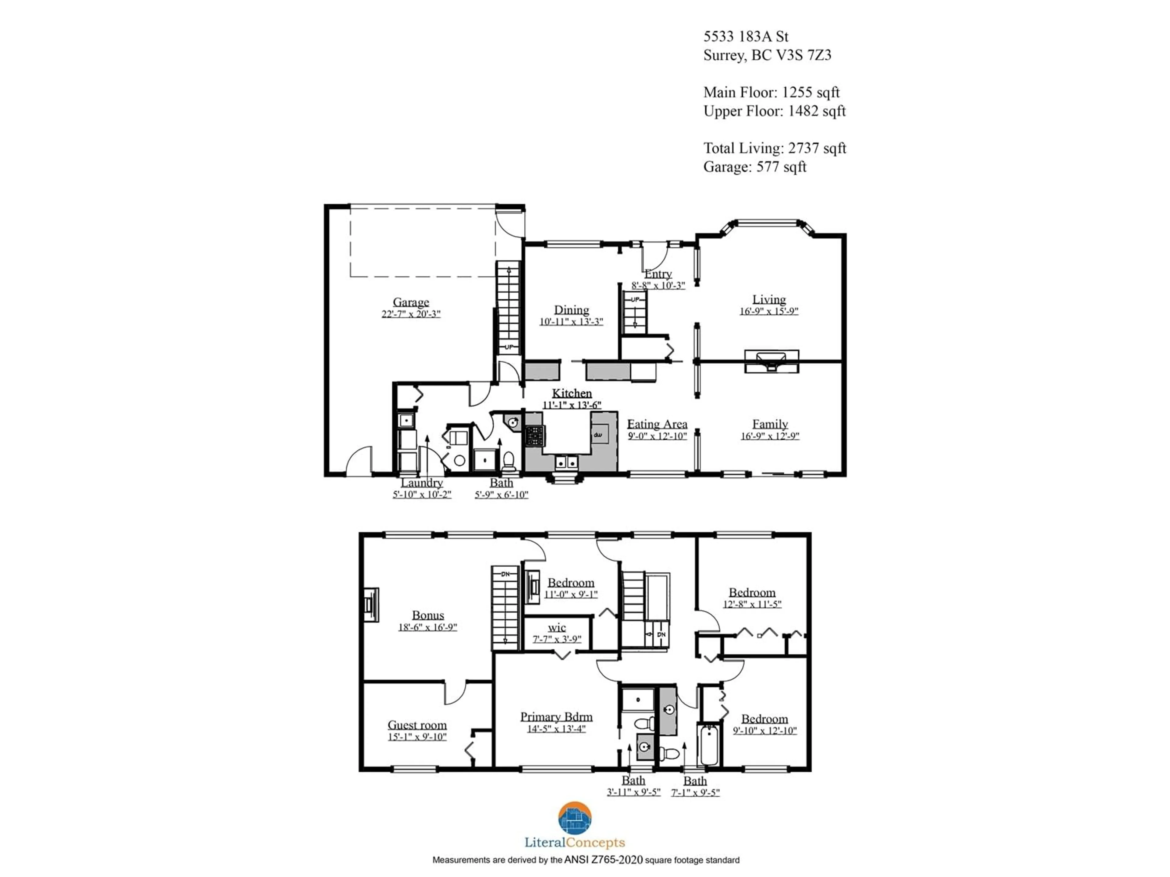 Floor plan for 5533 183A, Surrey British Columbia V3S7Z3