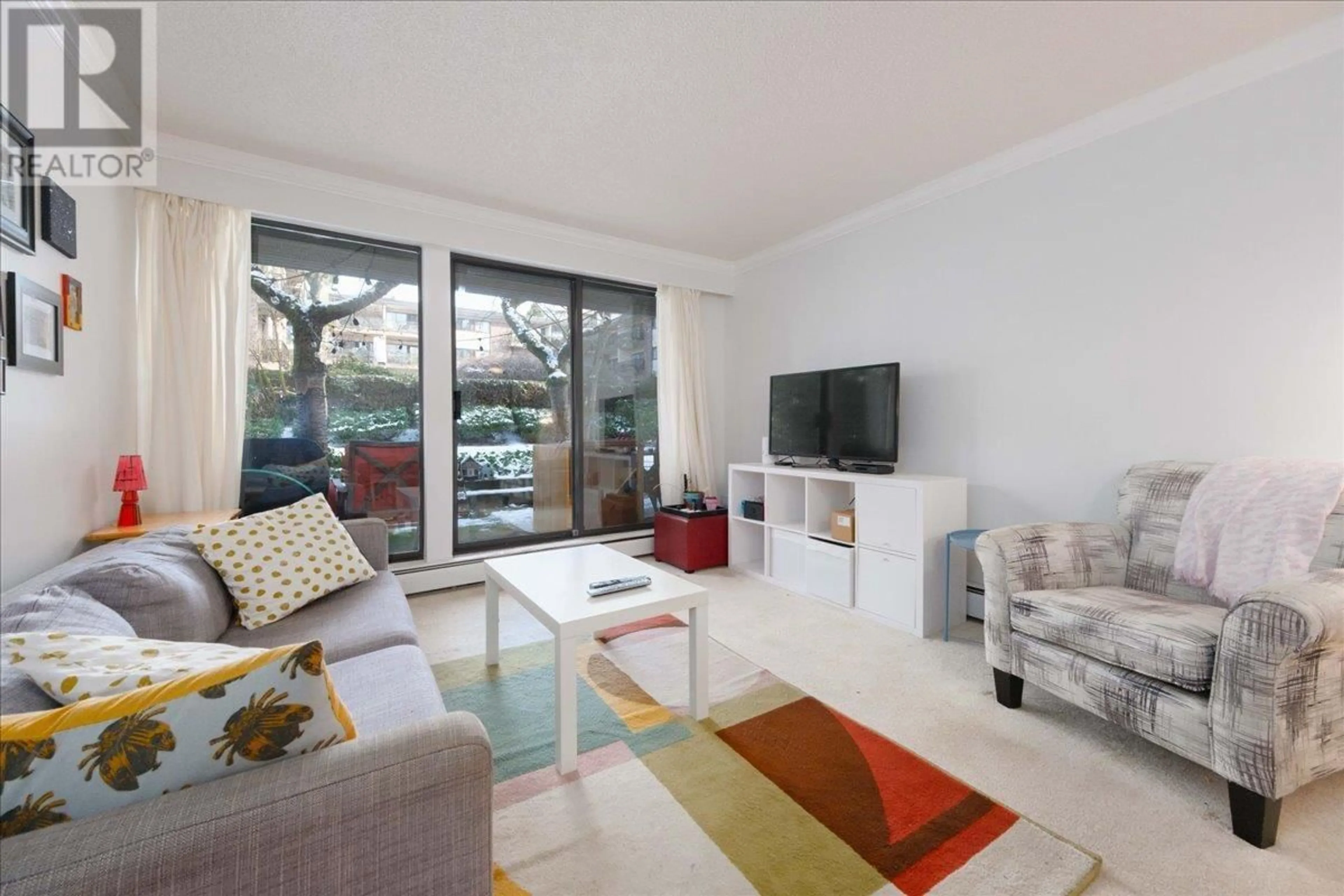 Living room with furniture, unknown for 111 - 3420 BELL AVENUE, Burnaby British Columbia V3J1M7