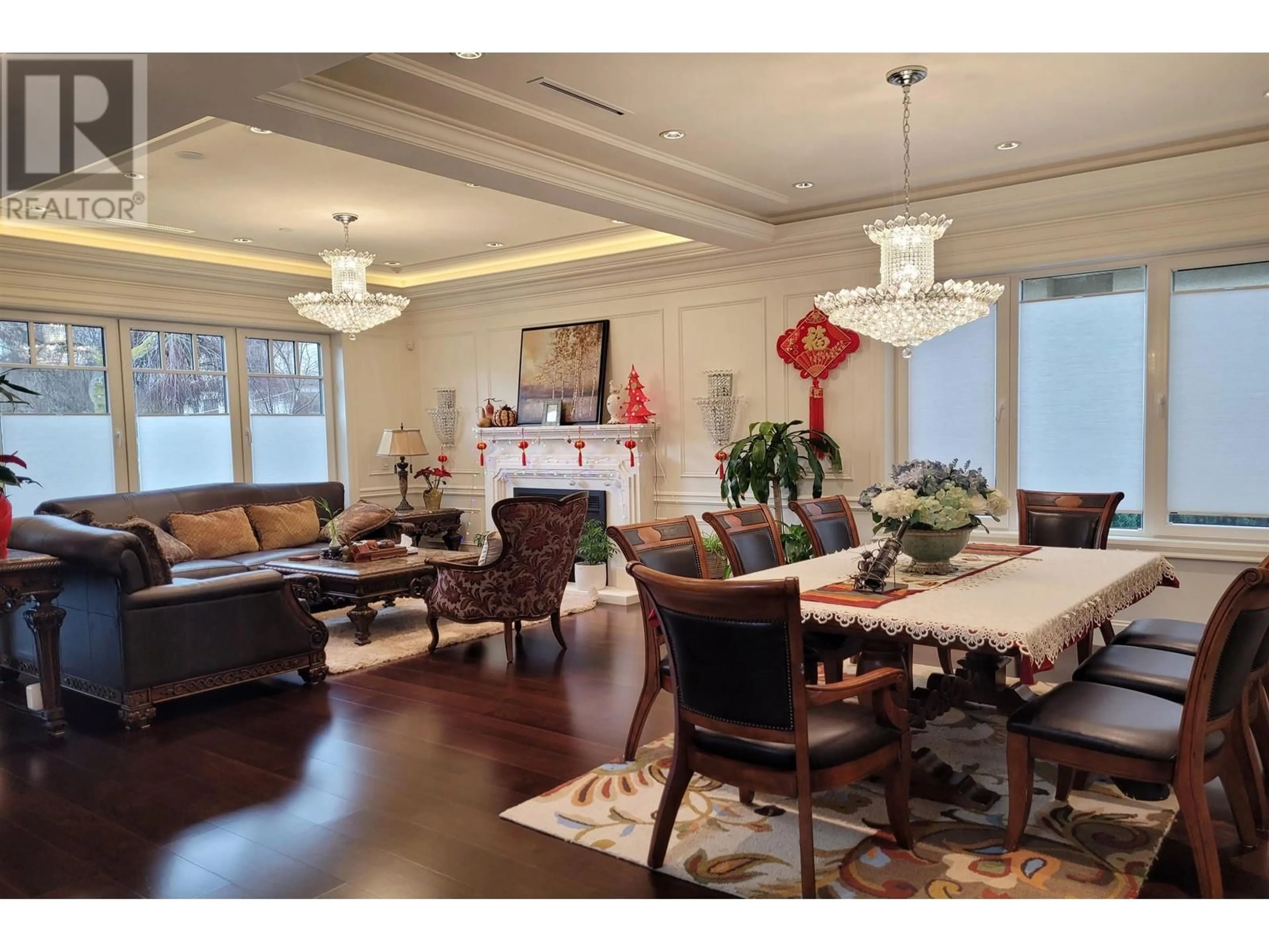 Living room with furniture, wood/laminate floor for 6878 LAUREL STREET, Vancouver British Columbia V6P3T7