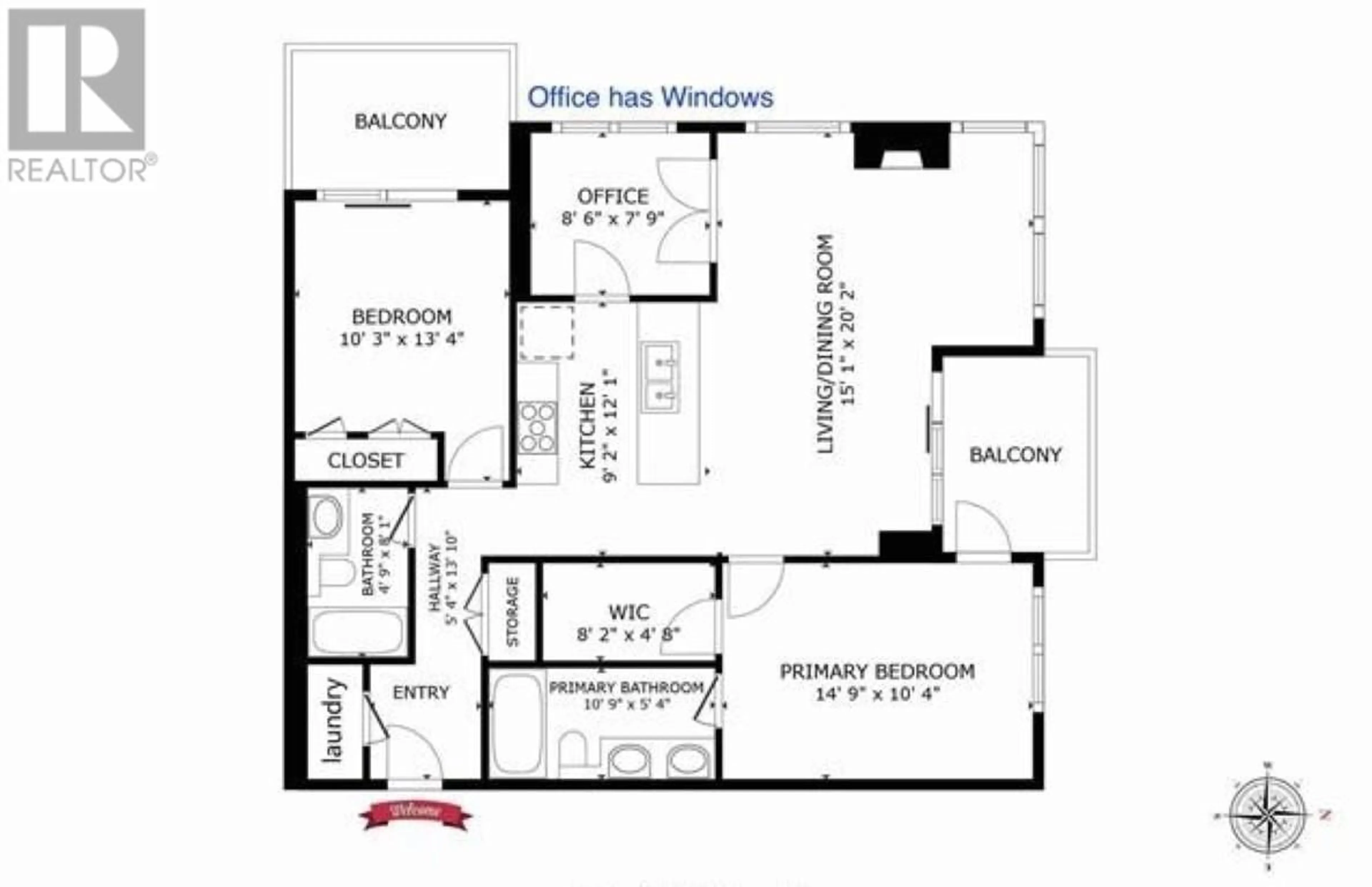 Floor plan for 1603 - 7108 COLLIER STREET, Burnaby British Columbia V5E0A1
