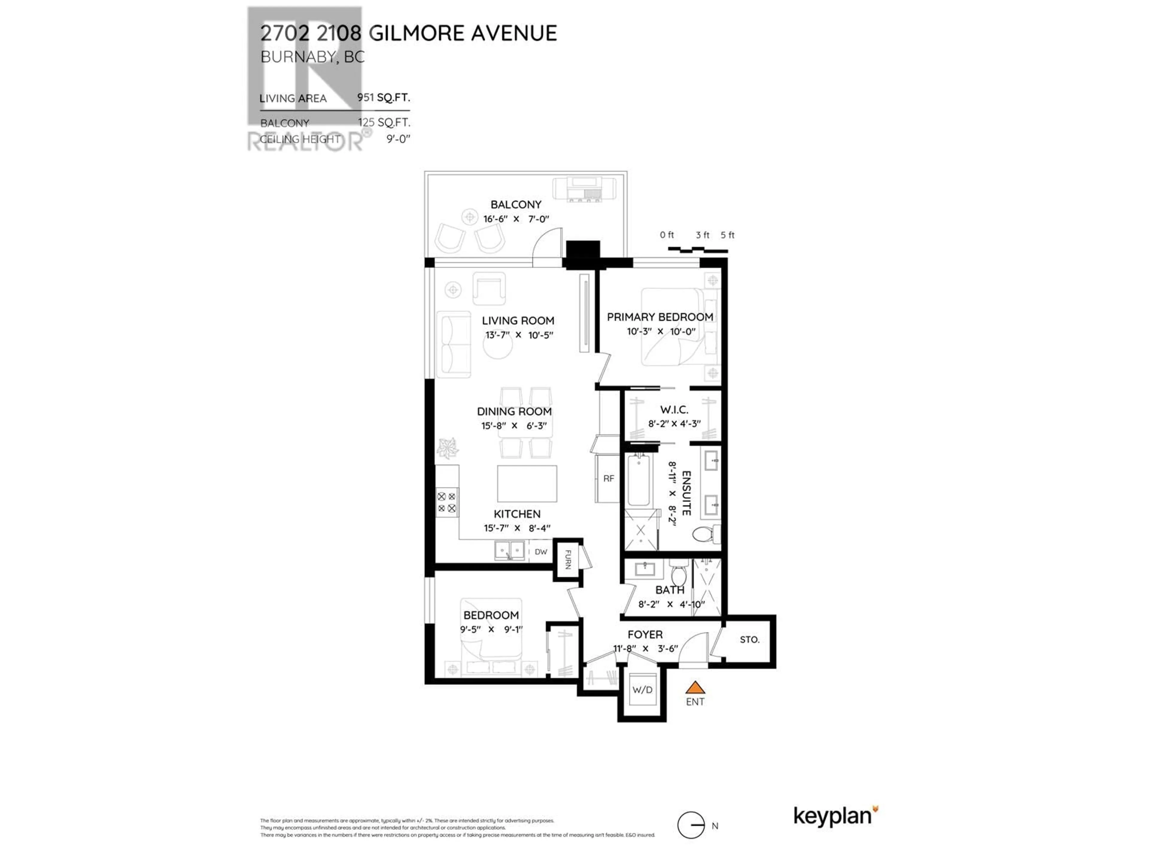 Floor plan for 2702 2108 GILMORE AVENUE, Burnaby British Columbia V5C0N8