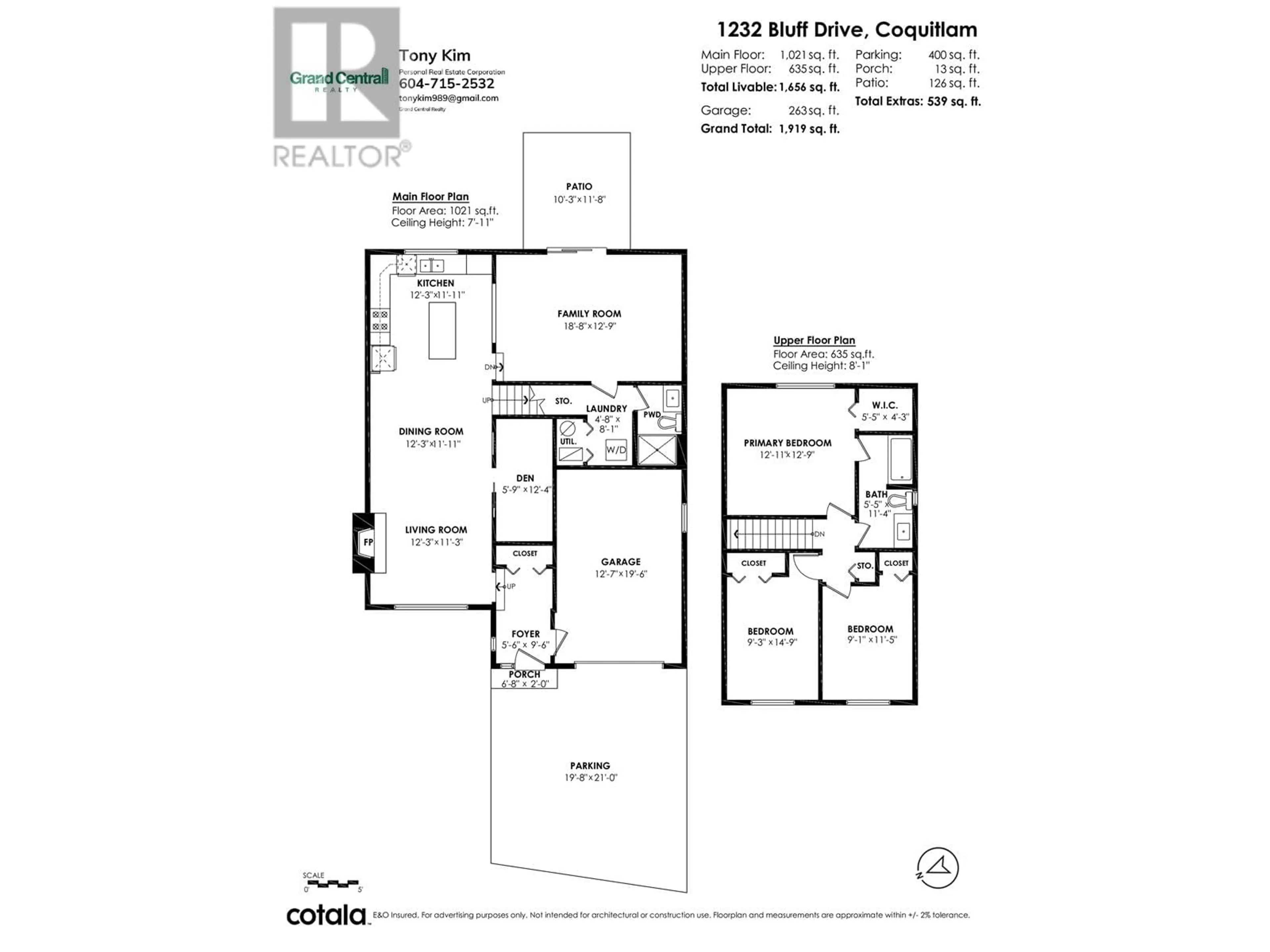 Floor plan for 1232 BLUFF DRIVE, Coquitlam British Columbia V3E1C1