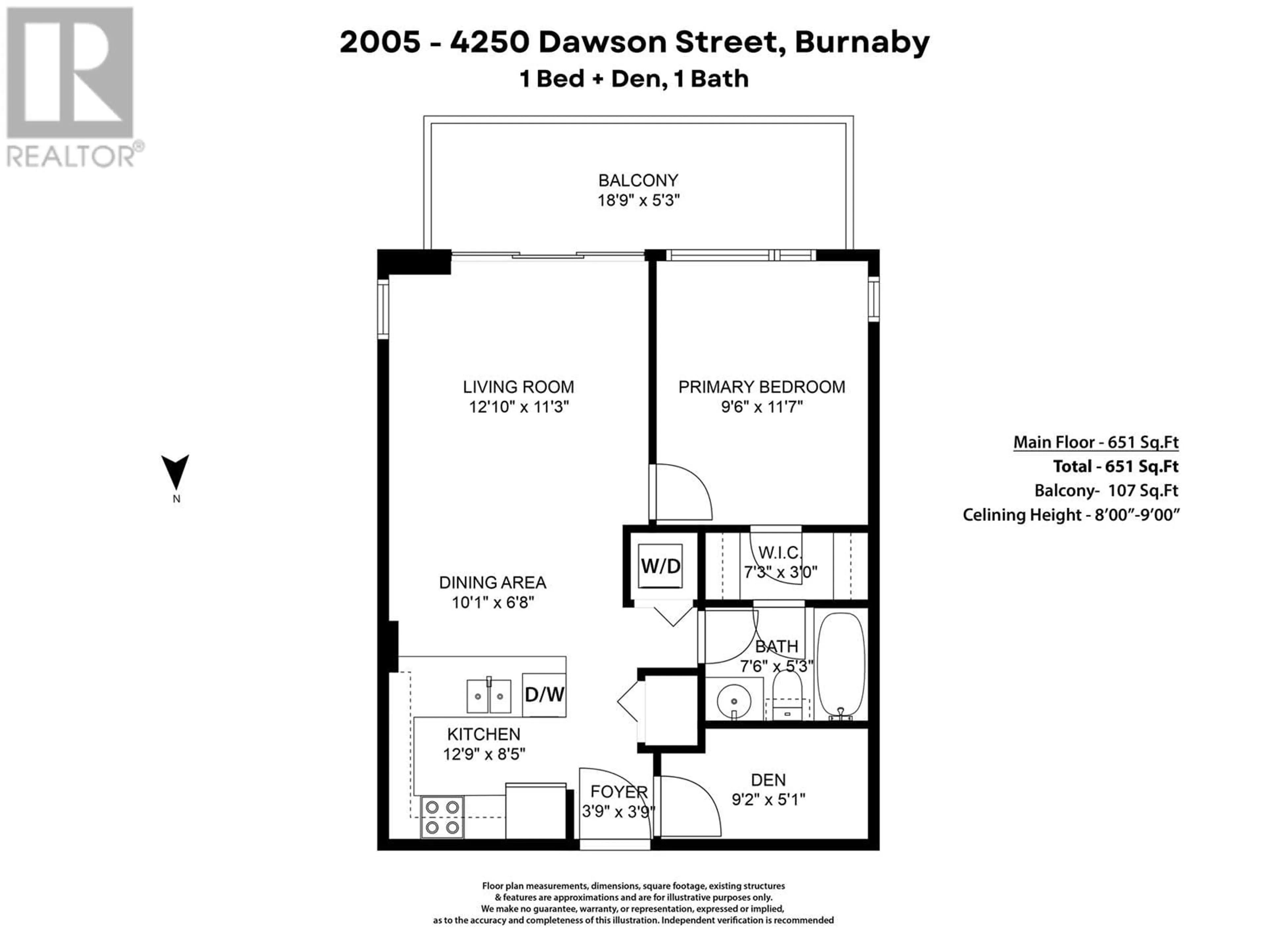 Floor plan for 2005 - 4250 DAWSON STREET, Burnaby British Columbia V5C4B1