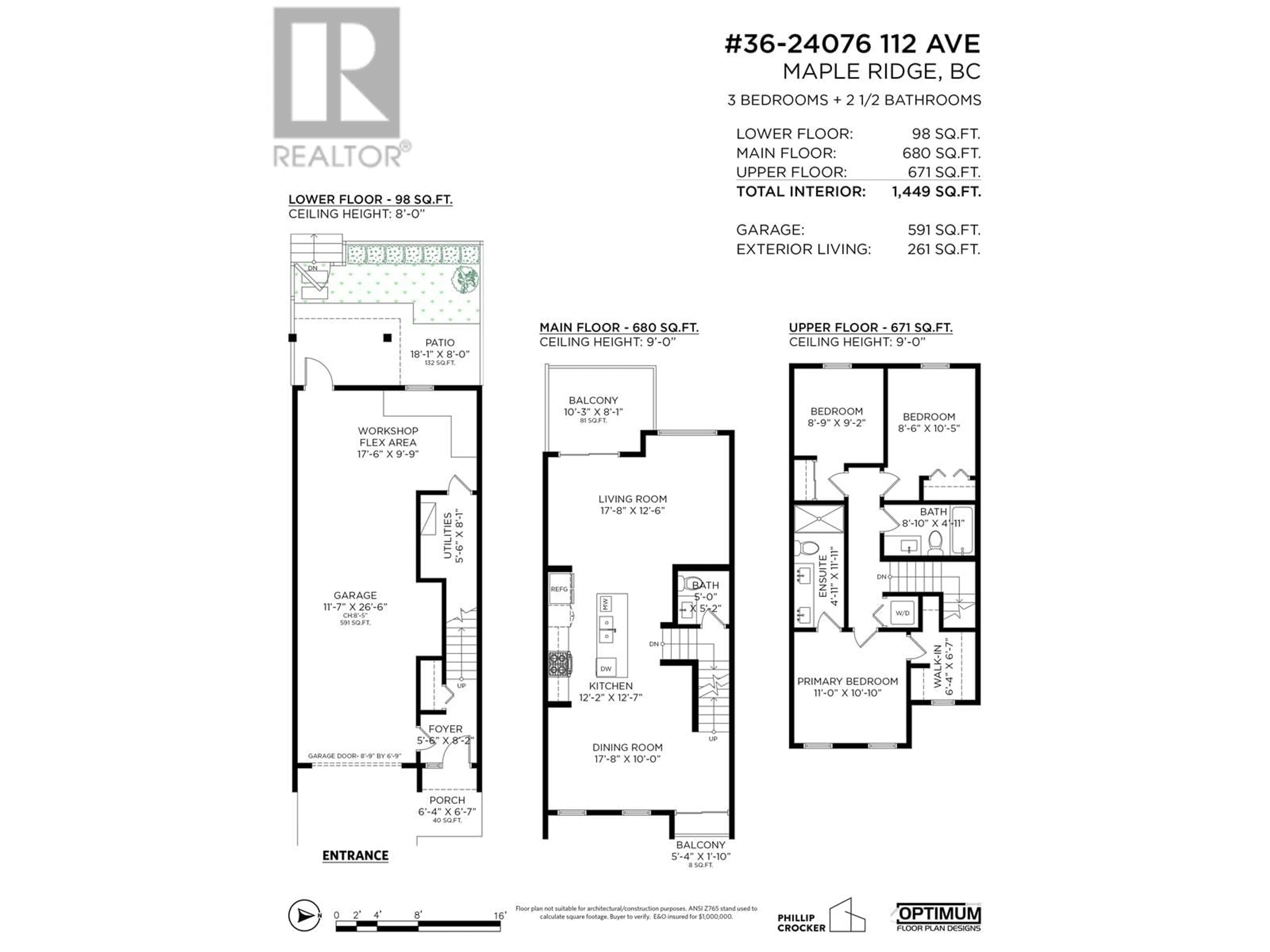 Floor plan for 36 24076 112 AVENUE, Maple Ridge British Columbia V2W0K2