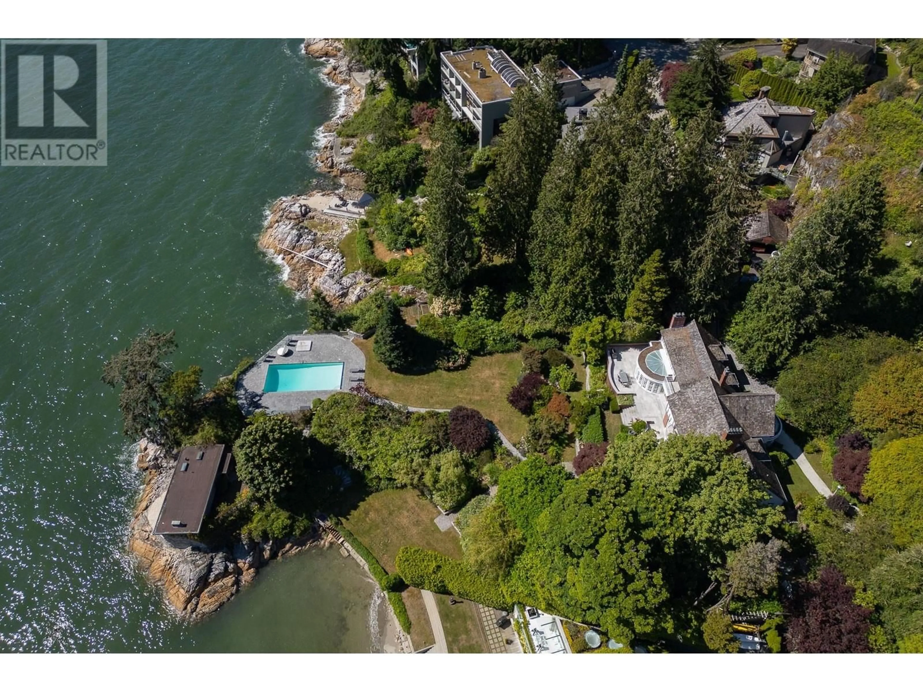 A pic from outside/outdoor area/front of a property/back of a property/a pic from drone, water/lake/river/ocean view for 5240 MARINE DRIVE, West Vancouver British Columbia V7W2P8