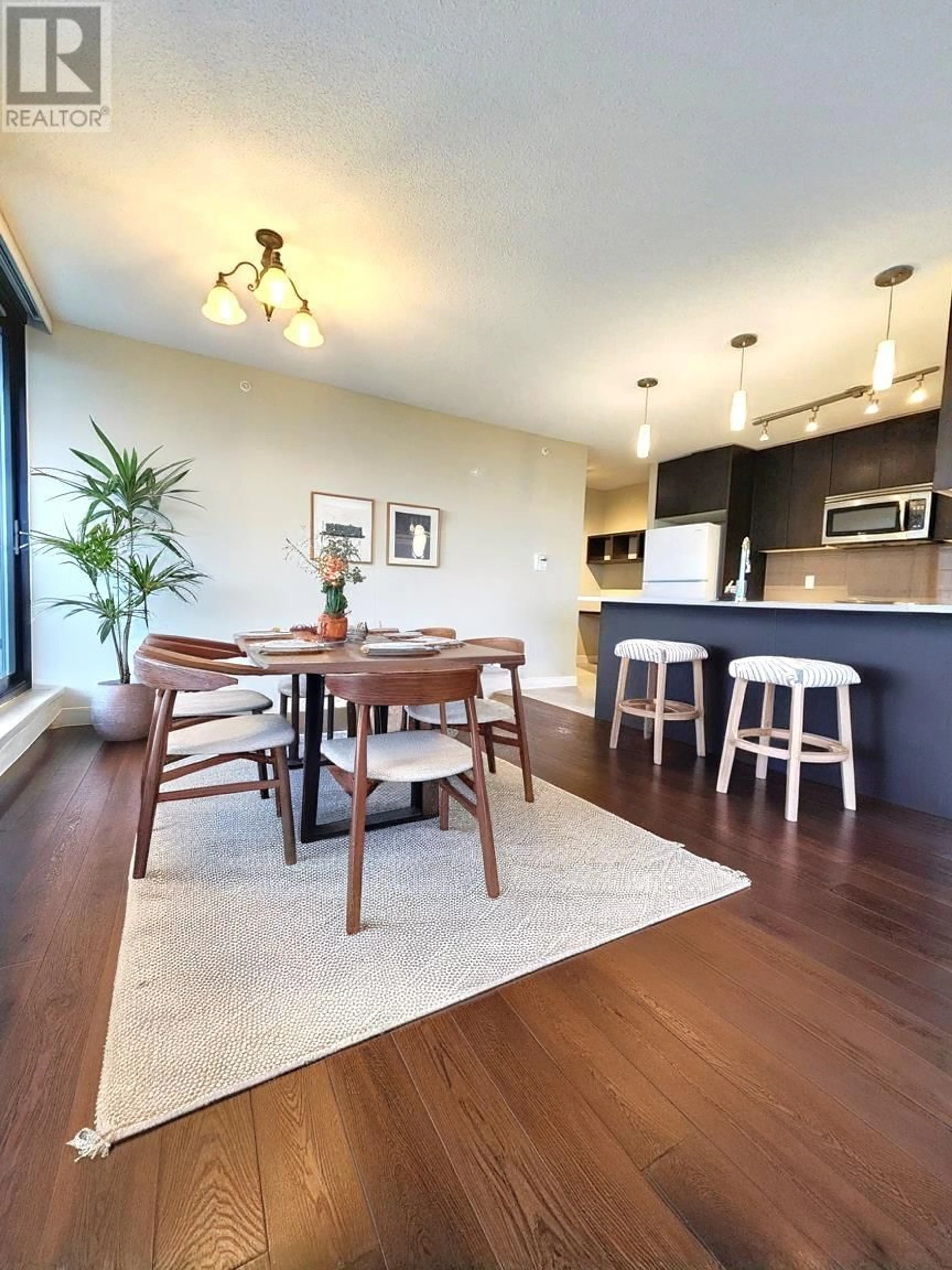 Open concept kitchen, wood/laminate floor for 1907 7328 ARCOLA STREET, Burnaby British Columbia V5E0A7