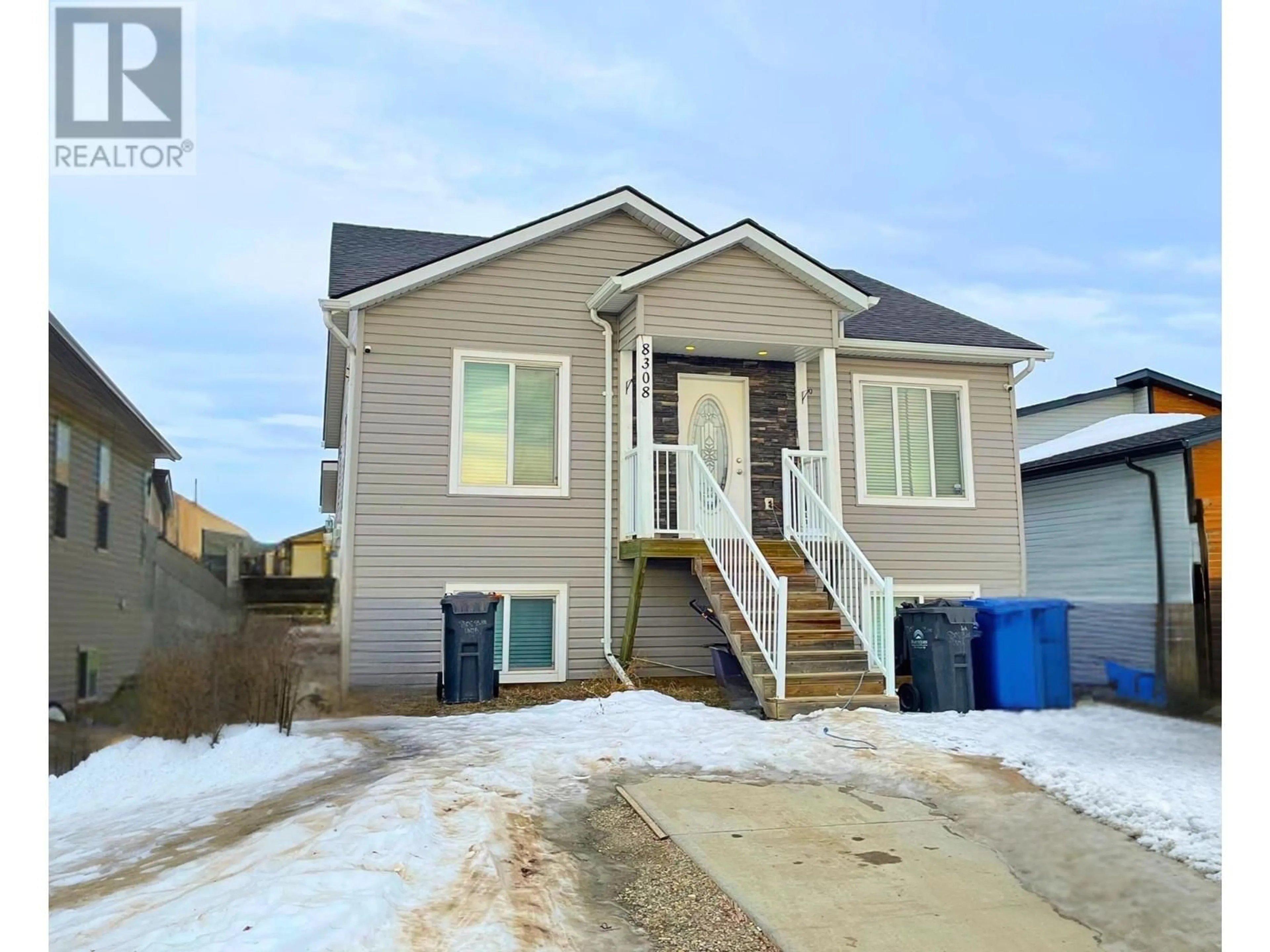 Home with vinyl exterior material, street for 8308 85 AVENUE, Fort St. John British Columbia V1J0G3