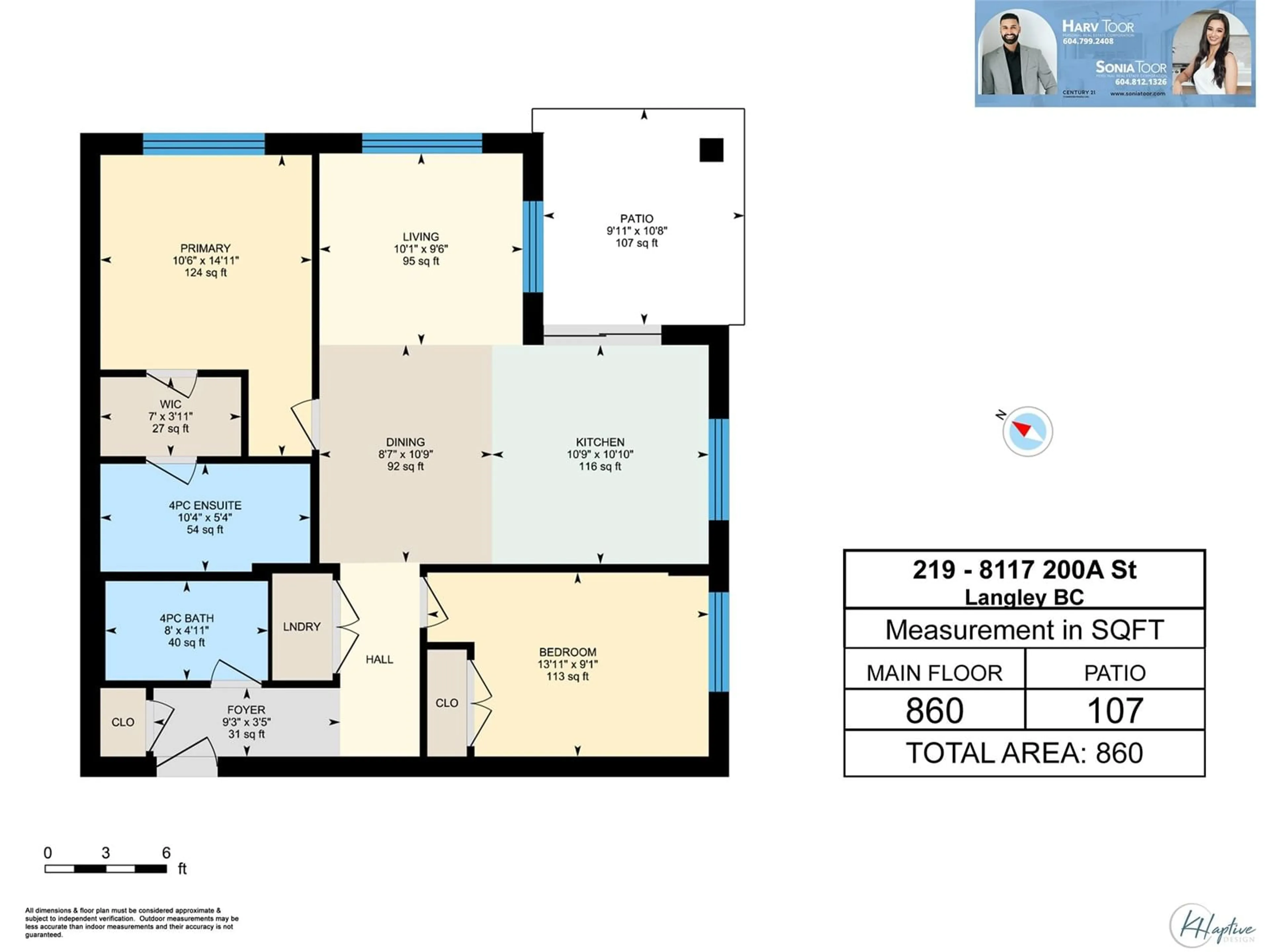 Floor plan for 219 8117 200A STREET, Langley British Columbia V2Y3W9