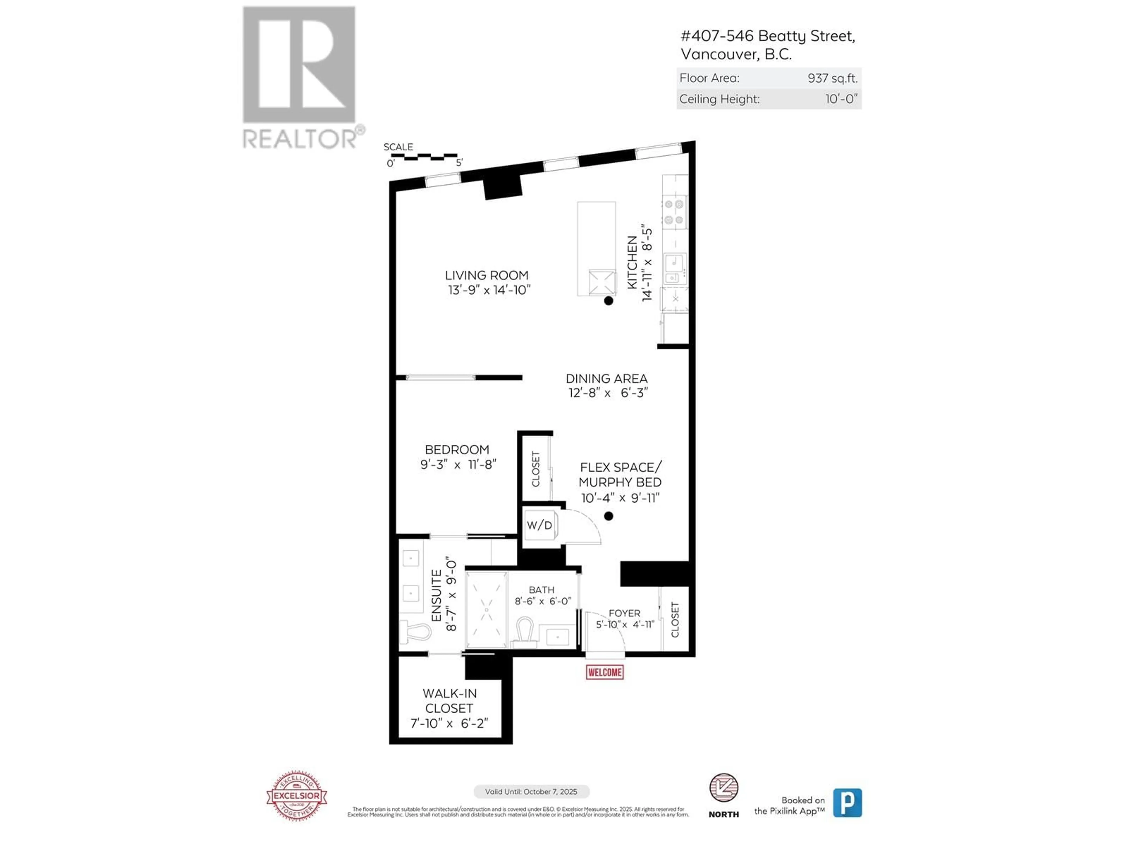 Floor plan for 407 546 BEATTY STREET, Vancouver British Columbia V6B2L3