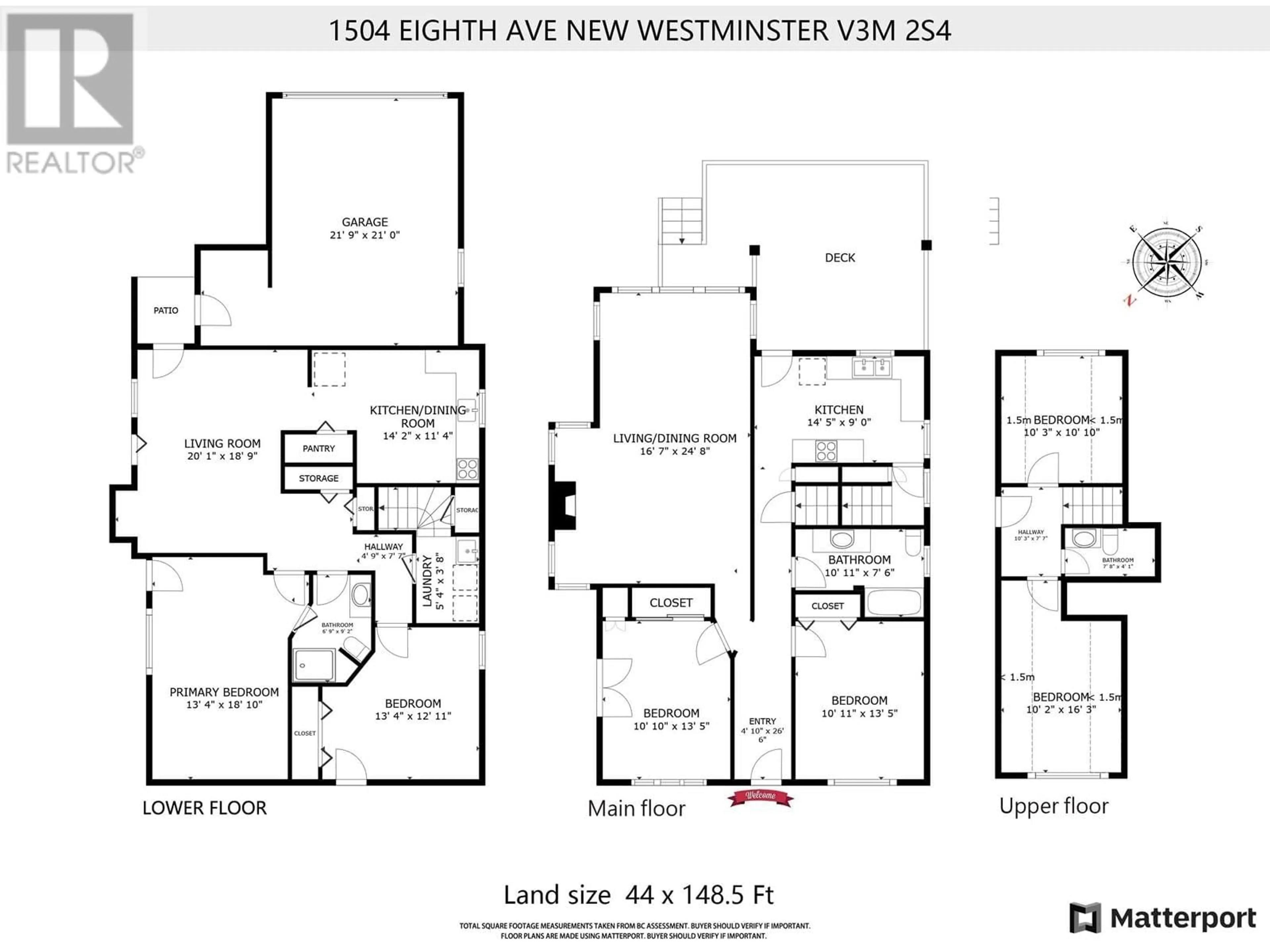 Floor plan for 1504 EIGHTH AVENUE, New Westminster British Columbia V3M2S4