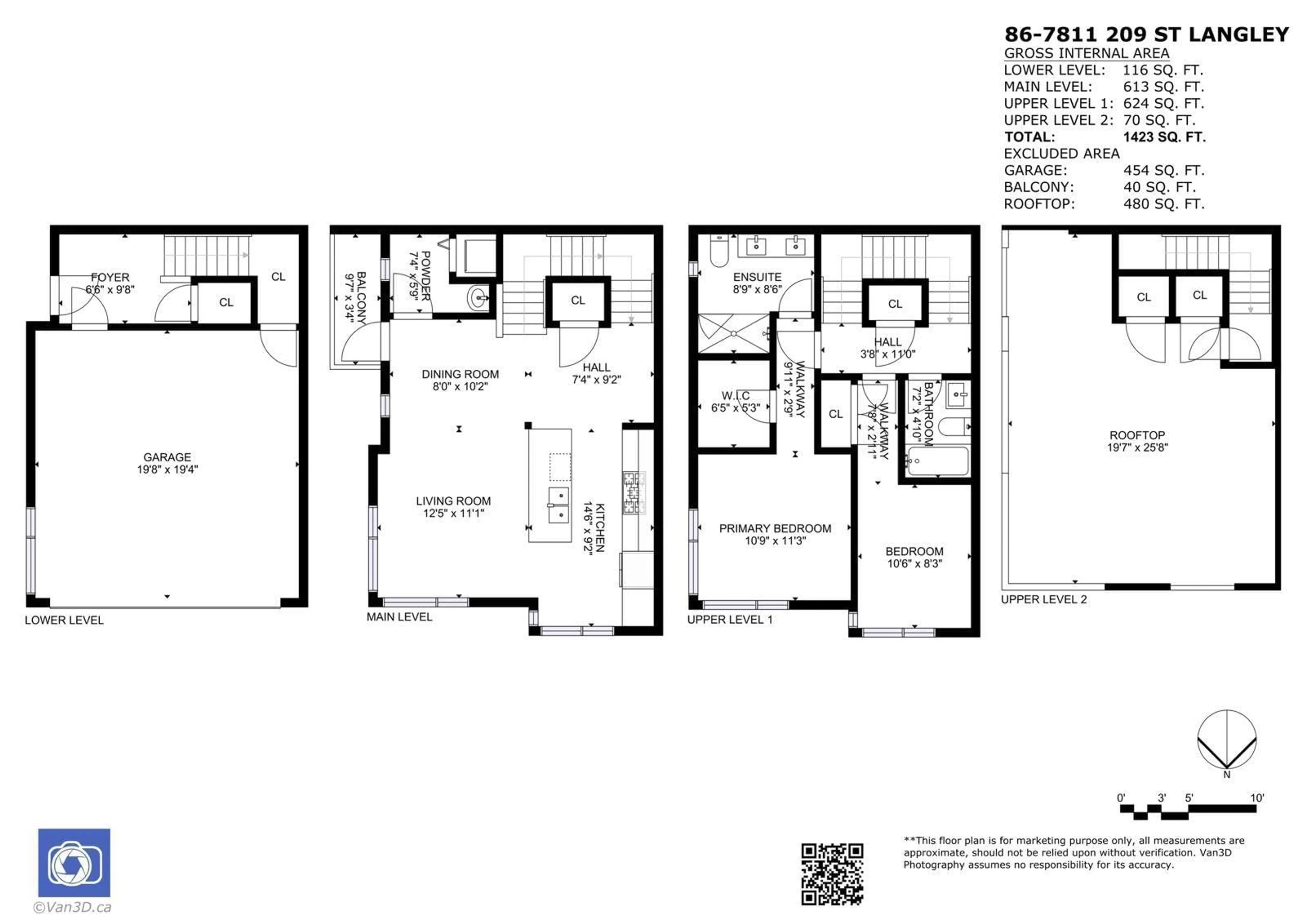 Floor plan for 86 7811 209 STREET, Langley British Columbia V2Y0P2