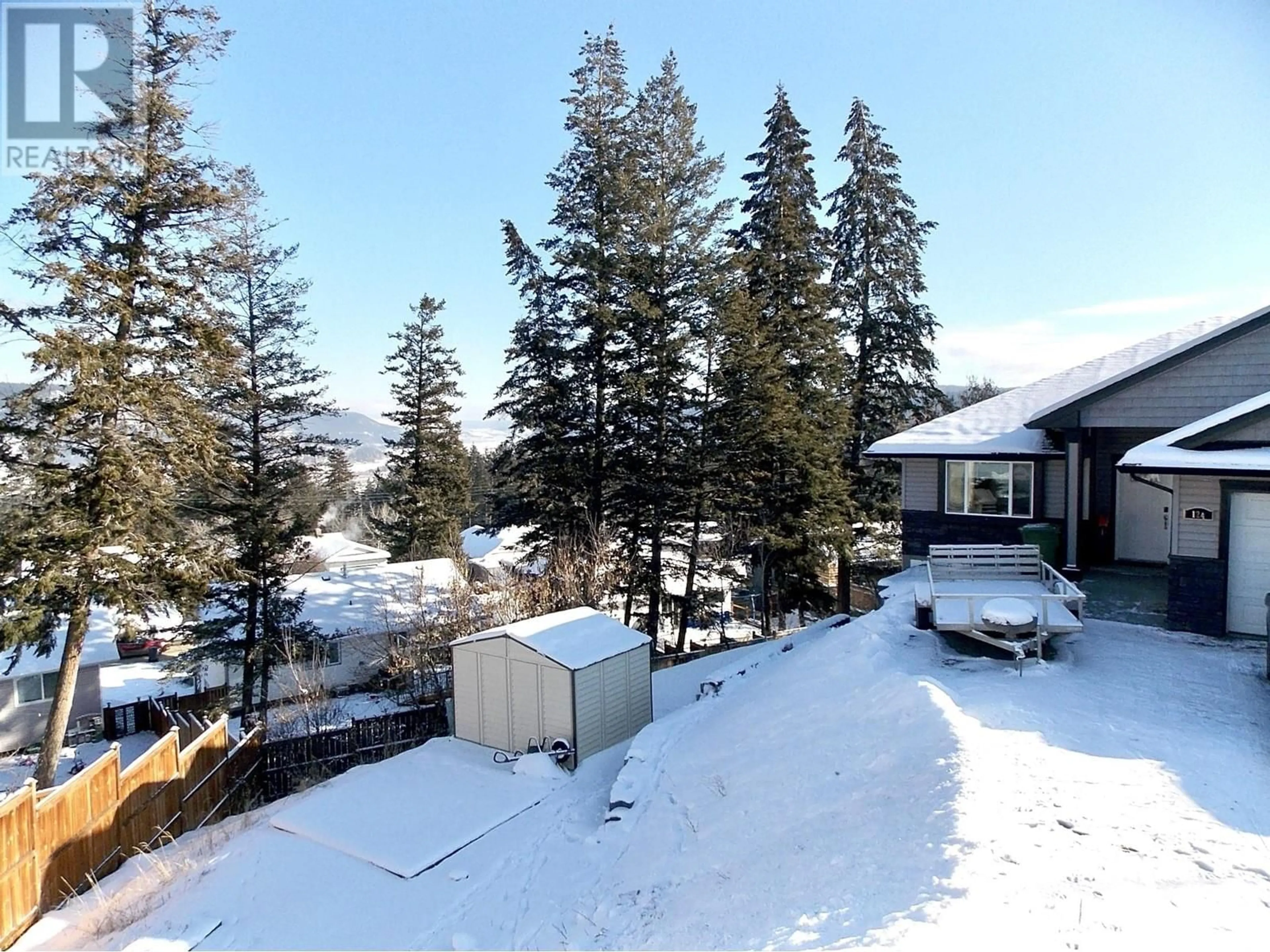 A pic from outside/outdoor area/front of a property/back of a property/a pic from drone, mountain view for 124 RIDGEVIEW PLACE, Williams Lake British Columbia V2G5K4