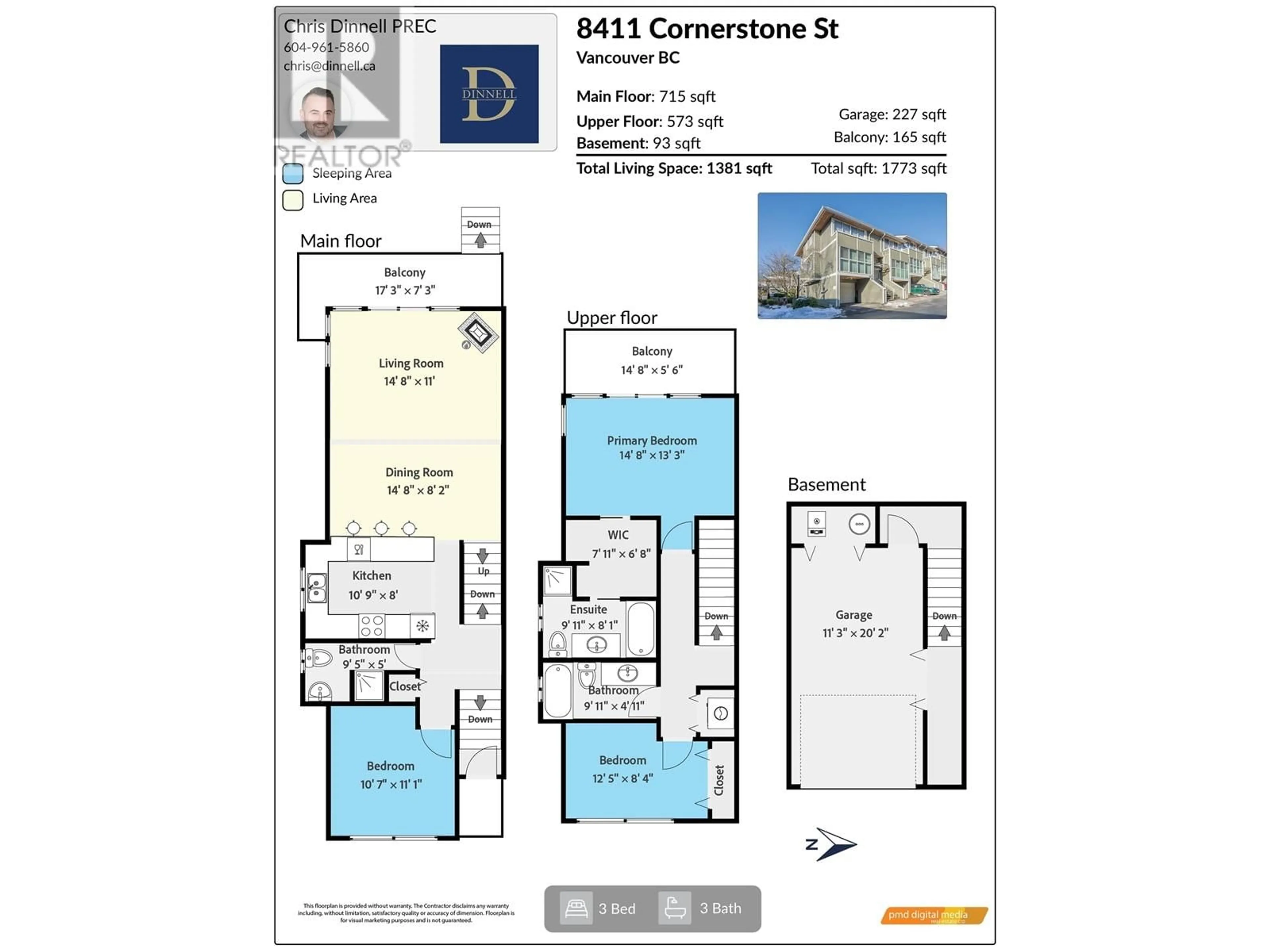 Floor plan for 8411 CORNERSTONE STREET, Vancouver British Columbia V5S4S1