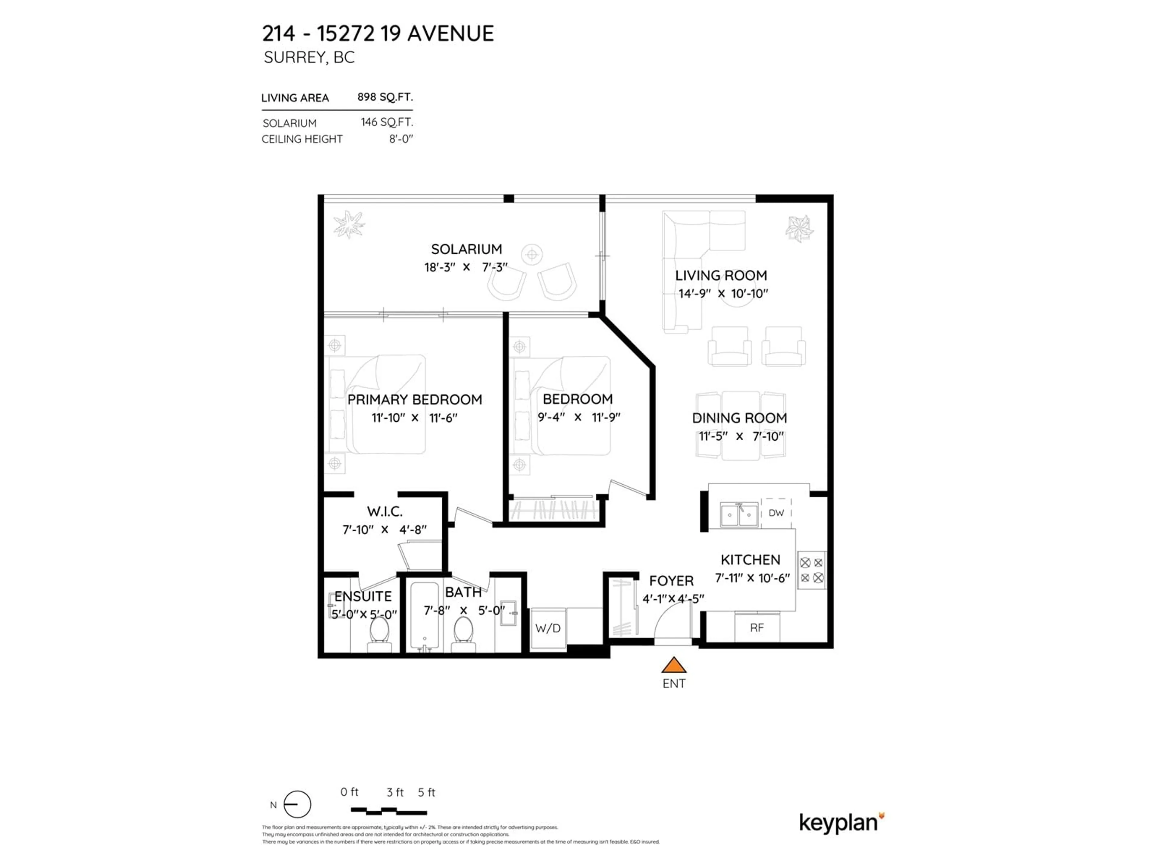 Floor plan for 214 15272 19 AVENUE, Surrey British Columbia V4A1X6