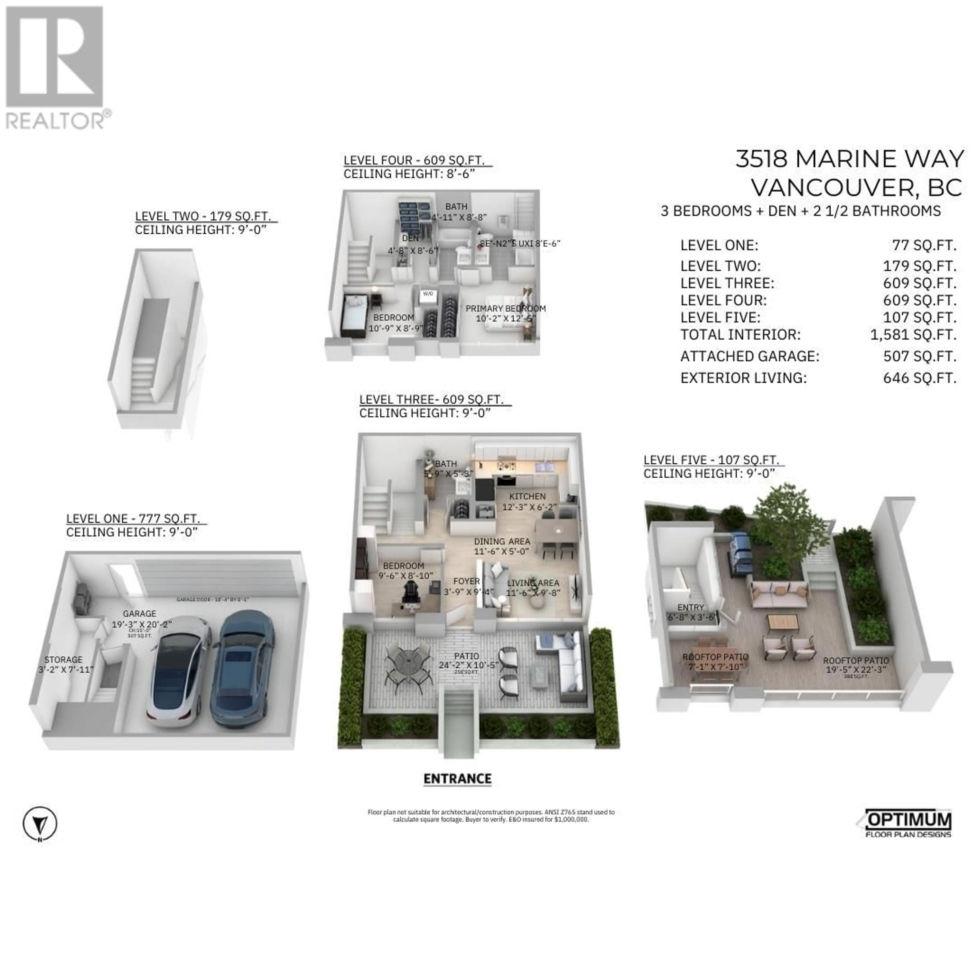 Floor plan for 3518 MARINE WAY, Vancouver British Columbia V5S0C9