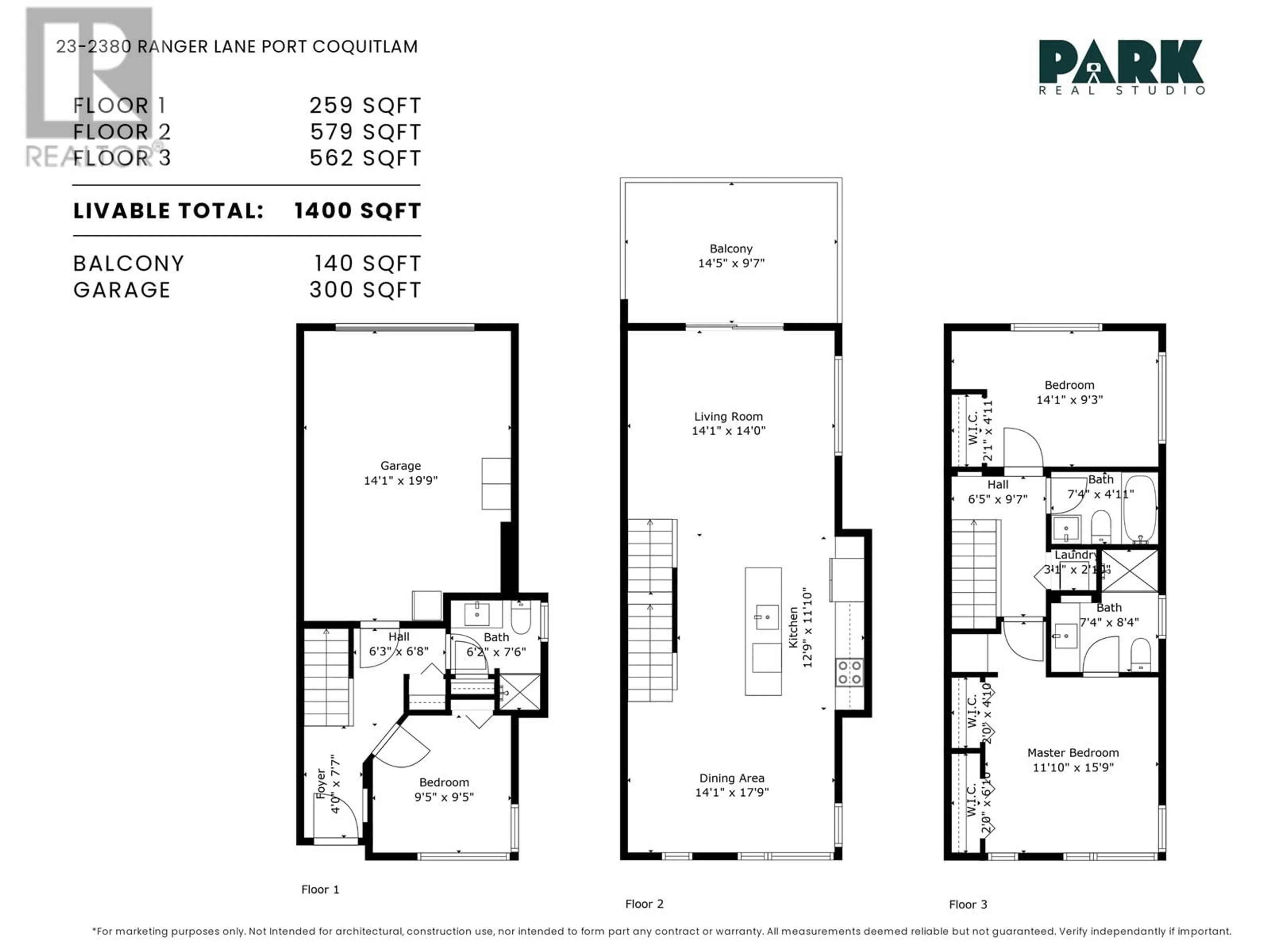 Floor plan for 23 2380 RANGER LANE, Port Coquitlam British Columbia V3B0M4